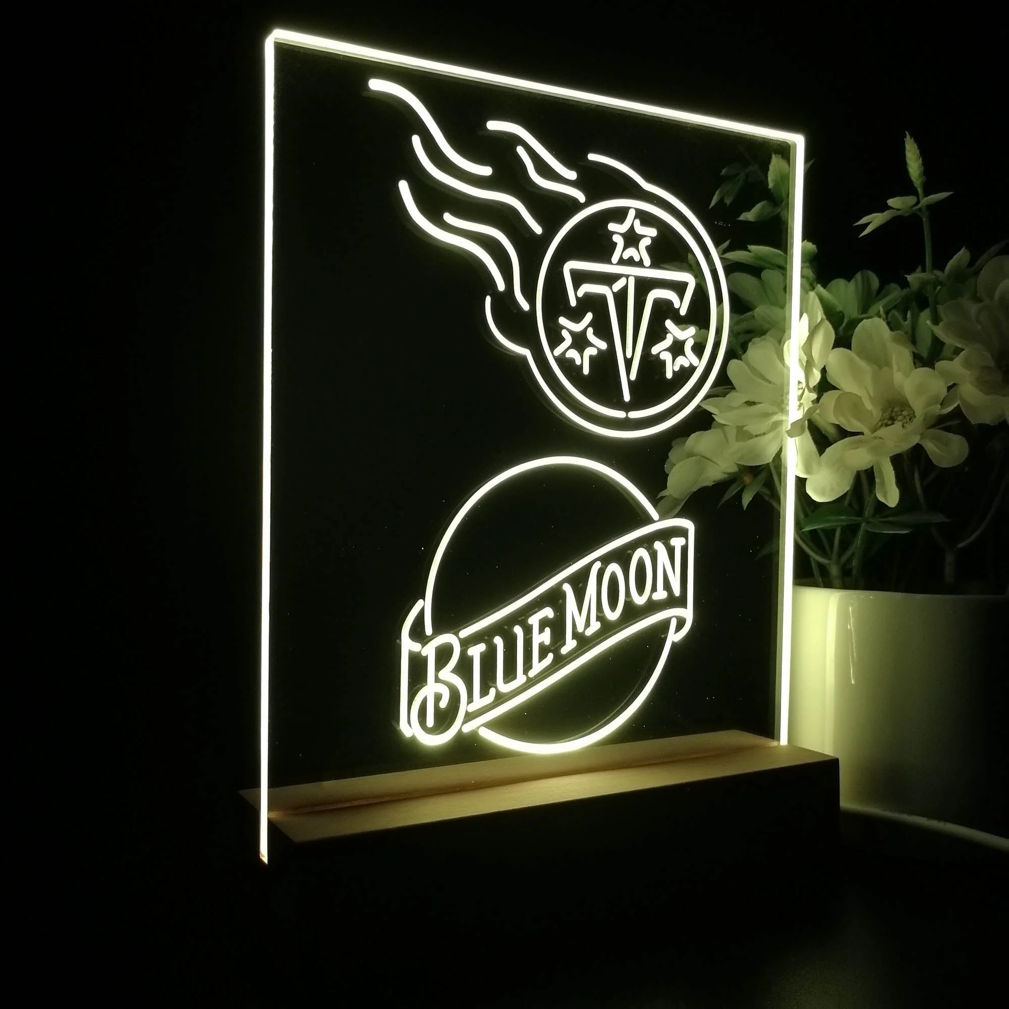Tennessee Titans Blue Moon Neon Sign Pub Bar Lamp - Image 6