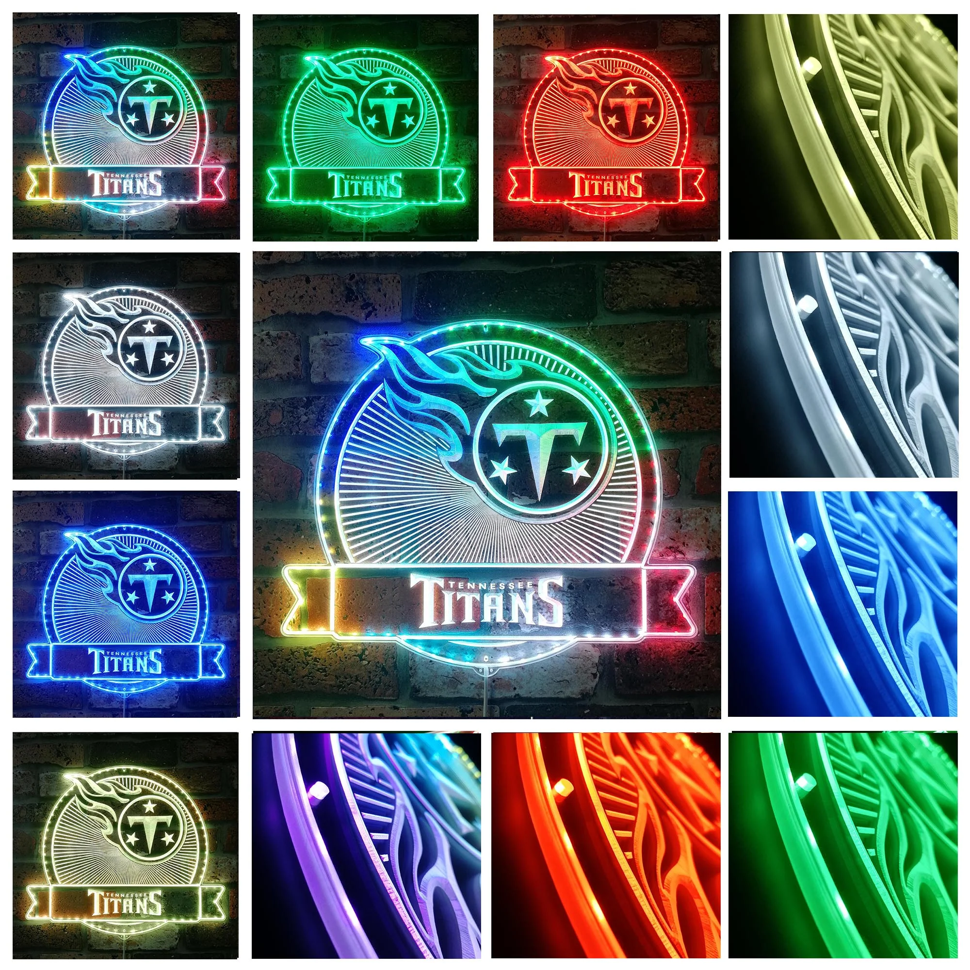 Tennessee Titans Neon LED Sign with Dynamic RGB Colors - Image 2