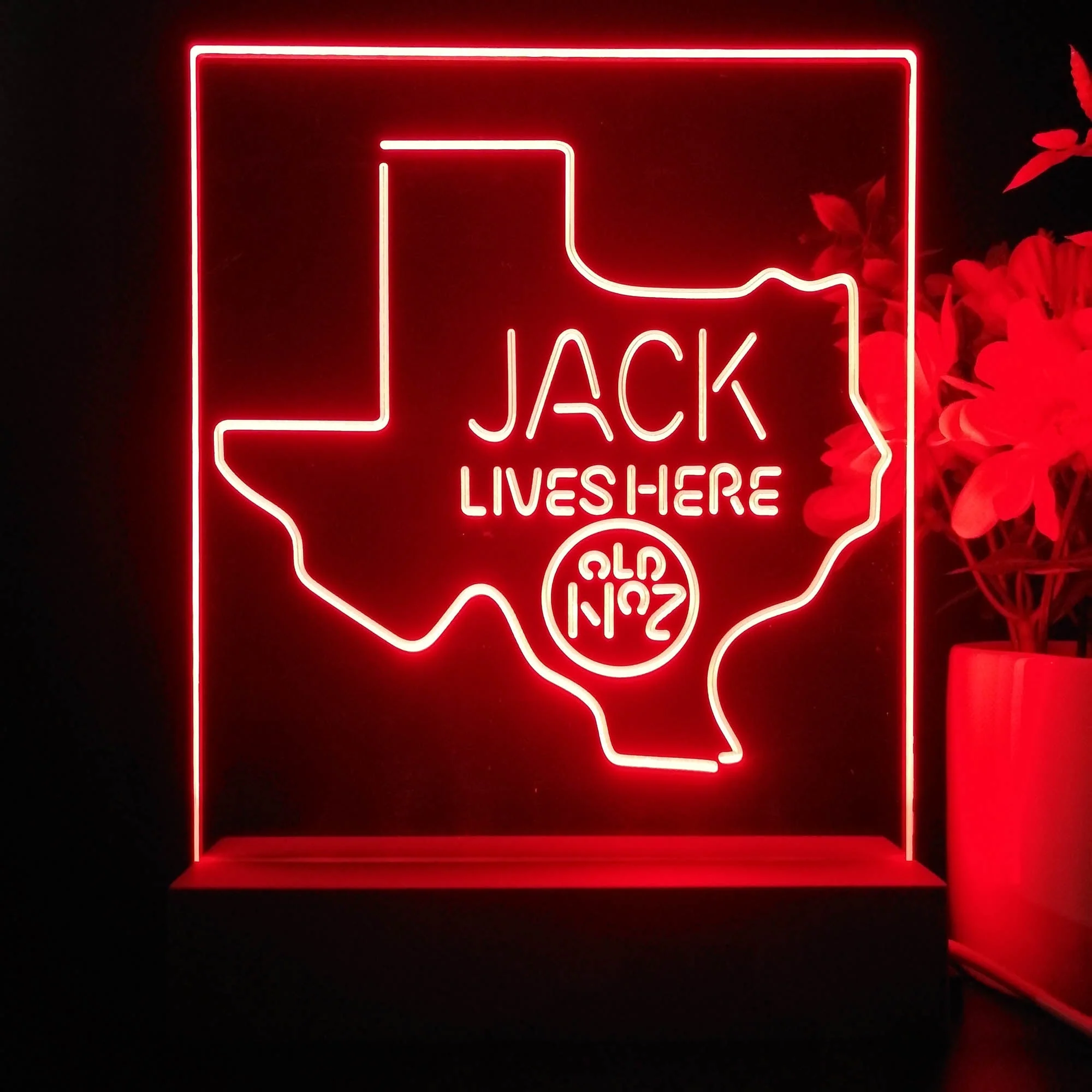Texas Jack Danielss Jack Lives Here Decoration Gifts 3D Illusion Night Light Desk Lamp - Image 4