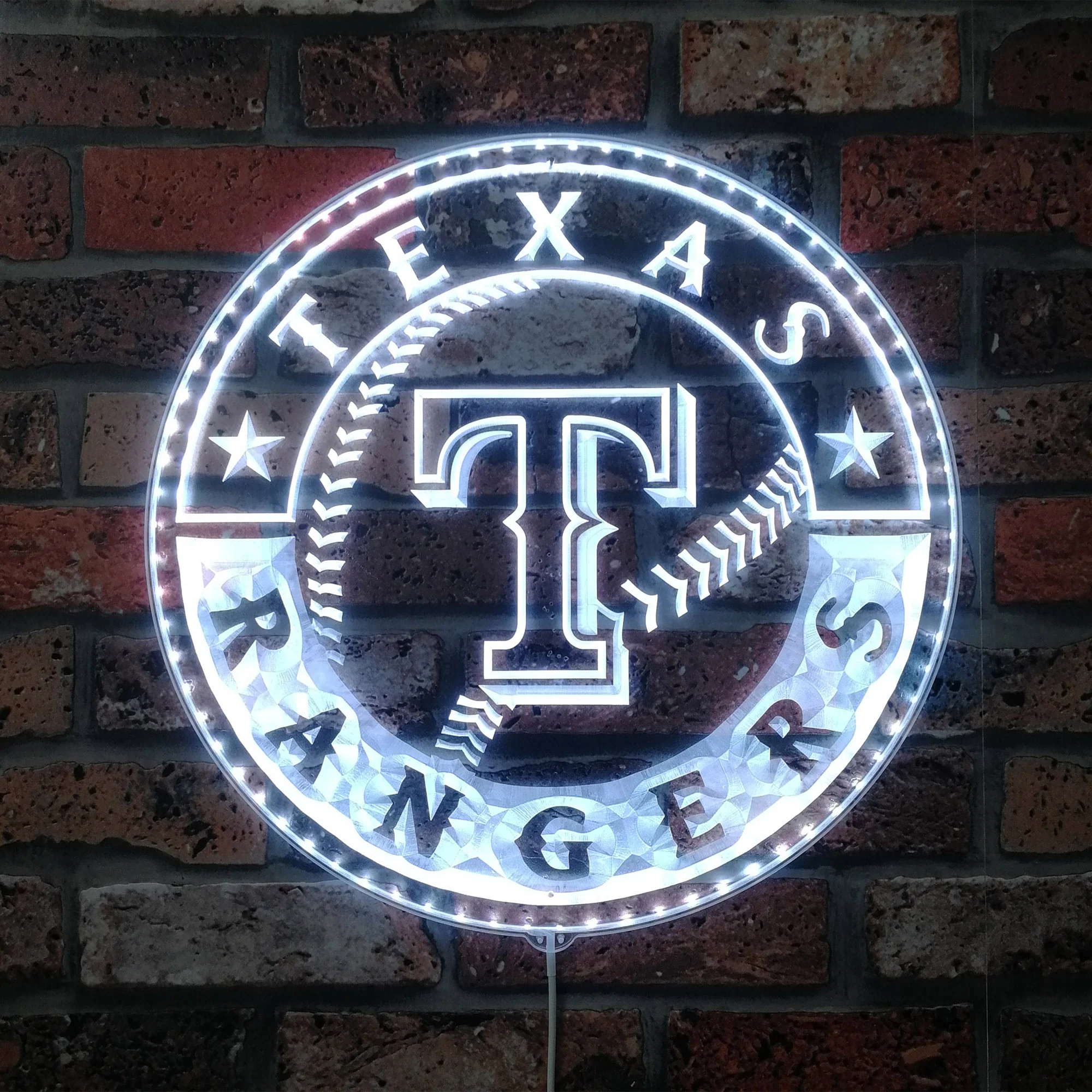 Texas Rangers Alternate Logo Neon LED Sign with Dynamic RGB Colors - Image 5