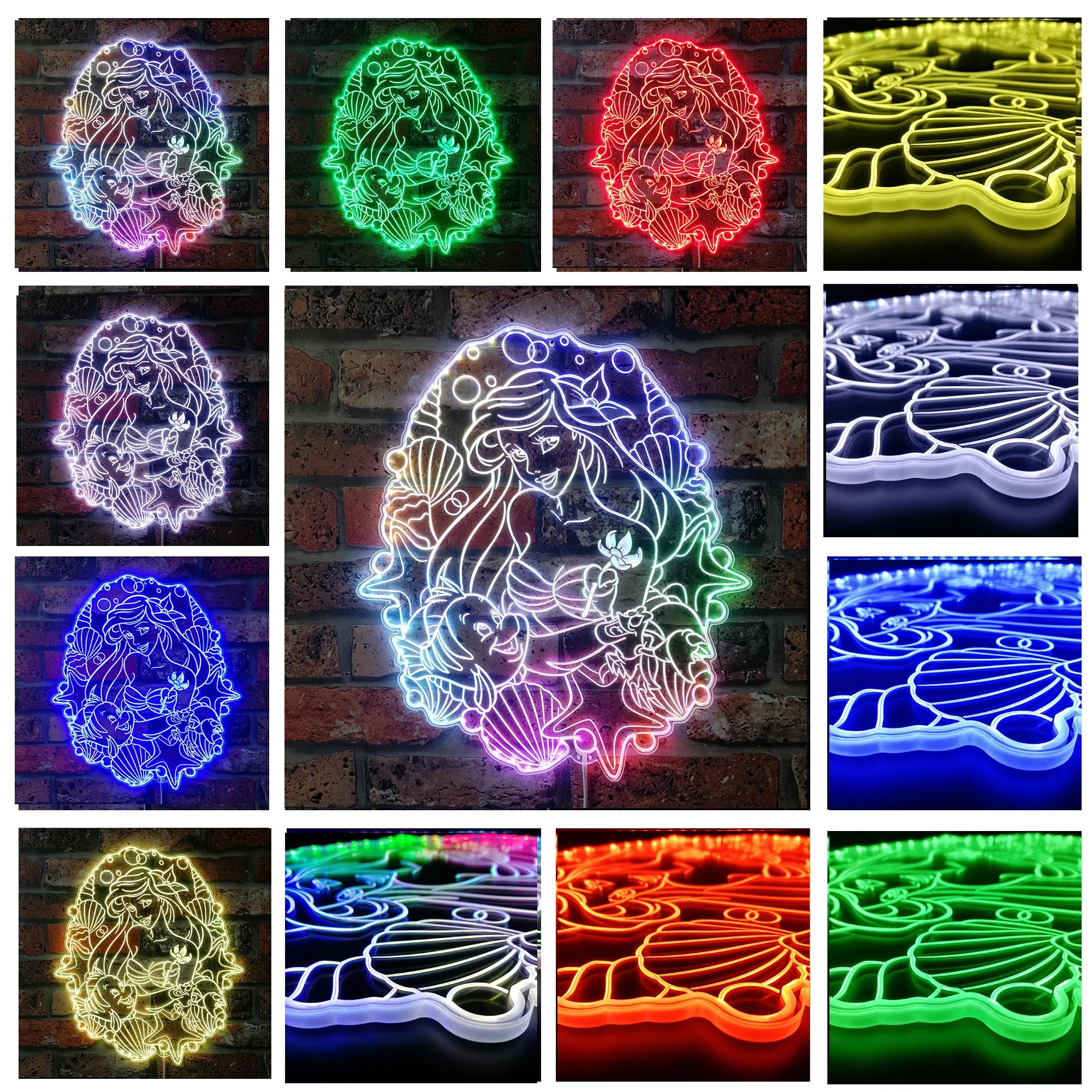 The Little Mermaid Neon LED Sign with Dynamic RGB Colors - Image 2