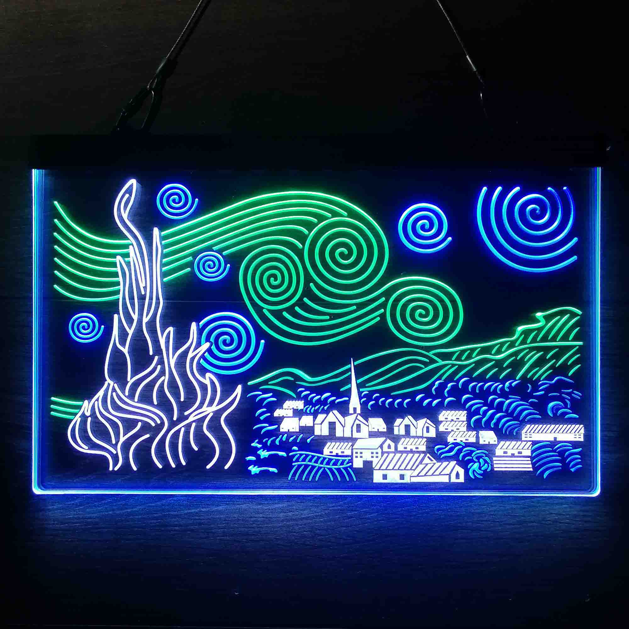 The Starry Night Van Gogh Neon LED Sign 3 Colors - Image 3