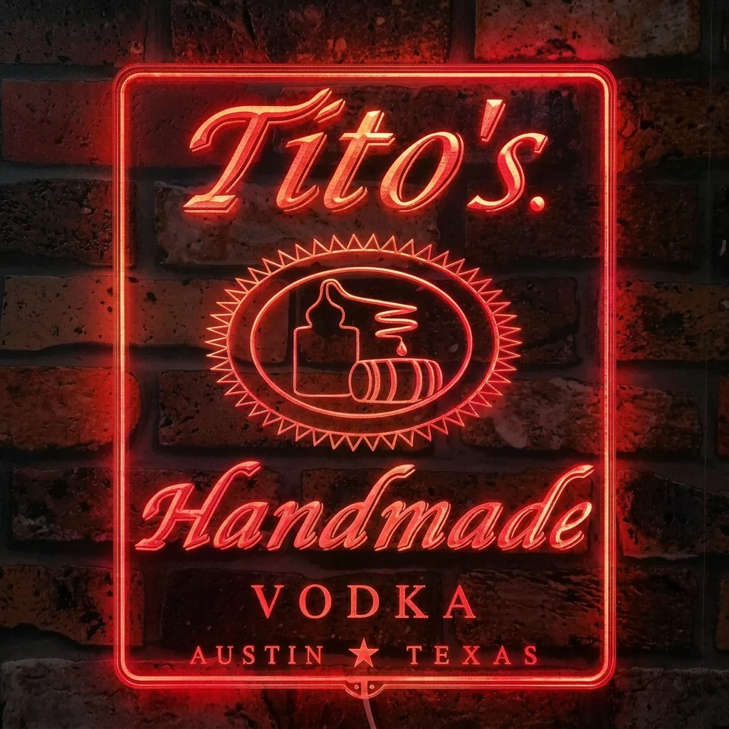 Tito's Handmade Vodka Neon LED Sign with Dynamic RGB Colors - Image 5