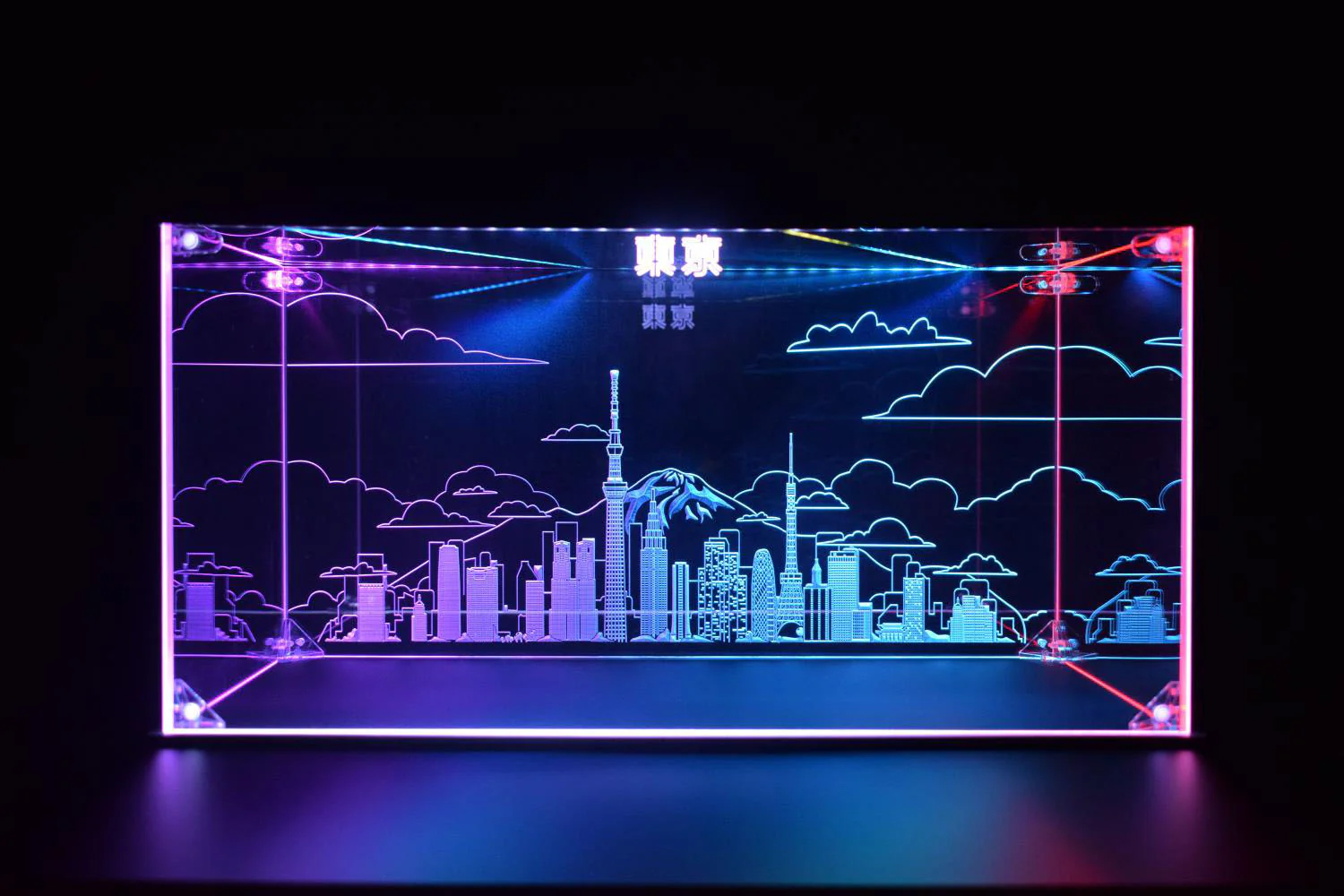 Tokyo Skyline LED Display Case for Diecast Scale Cars, Lego, Action Figures
