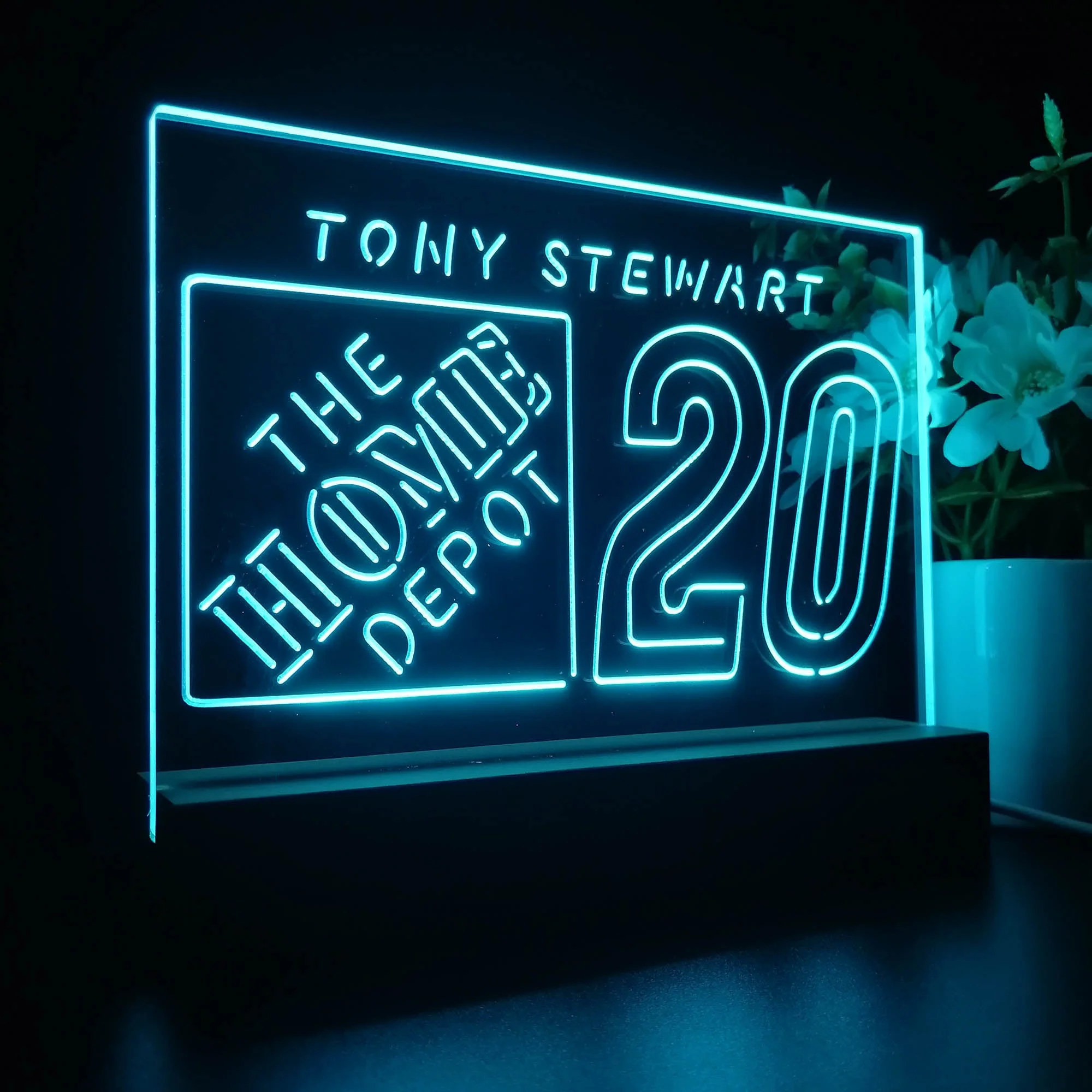 Tony Stewart #20 Racing 3D Illusion Night Light Desk Lamp - Image 7