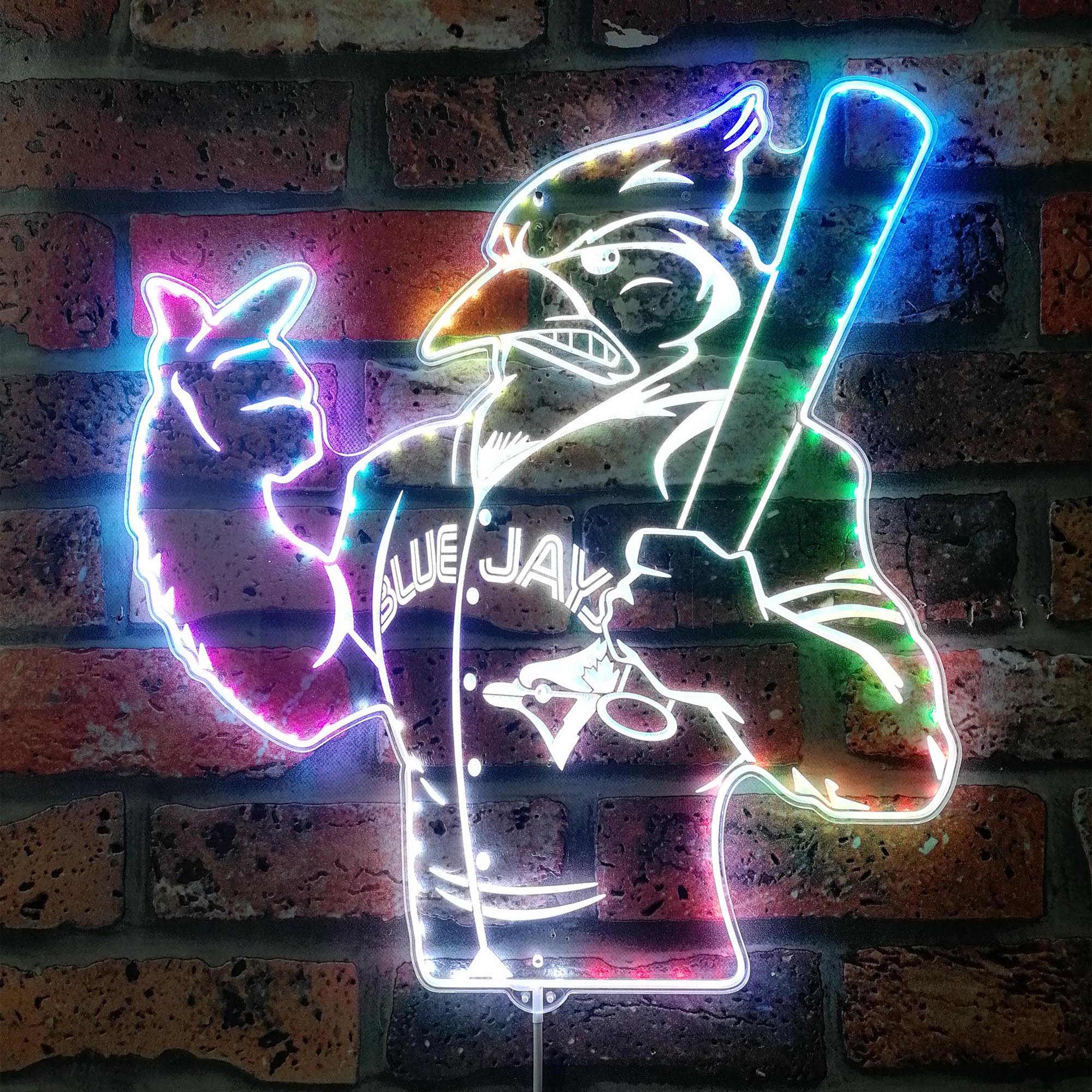 Toronto Blue Jays Baseball Neon LED Sign with Dynamic RGB Colors