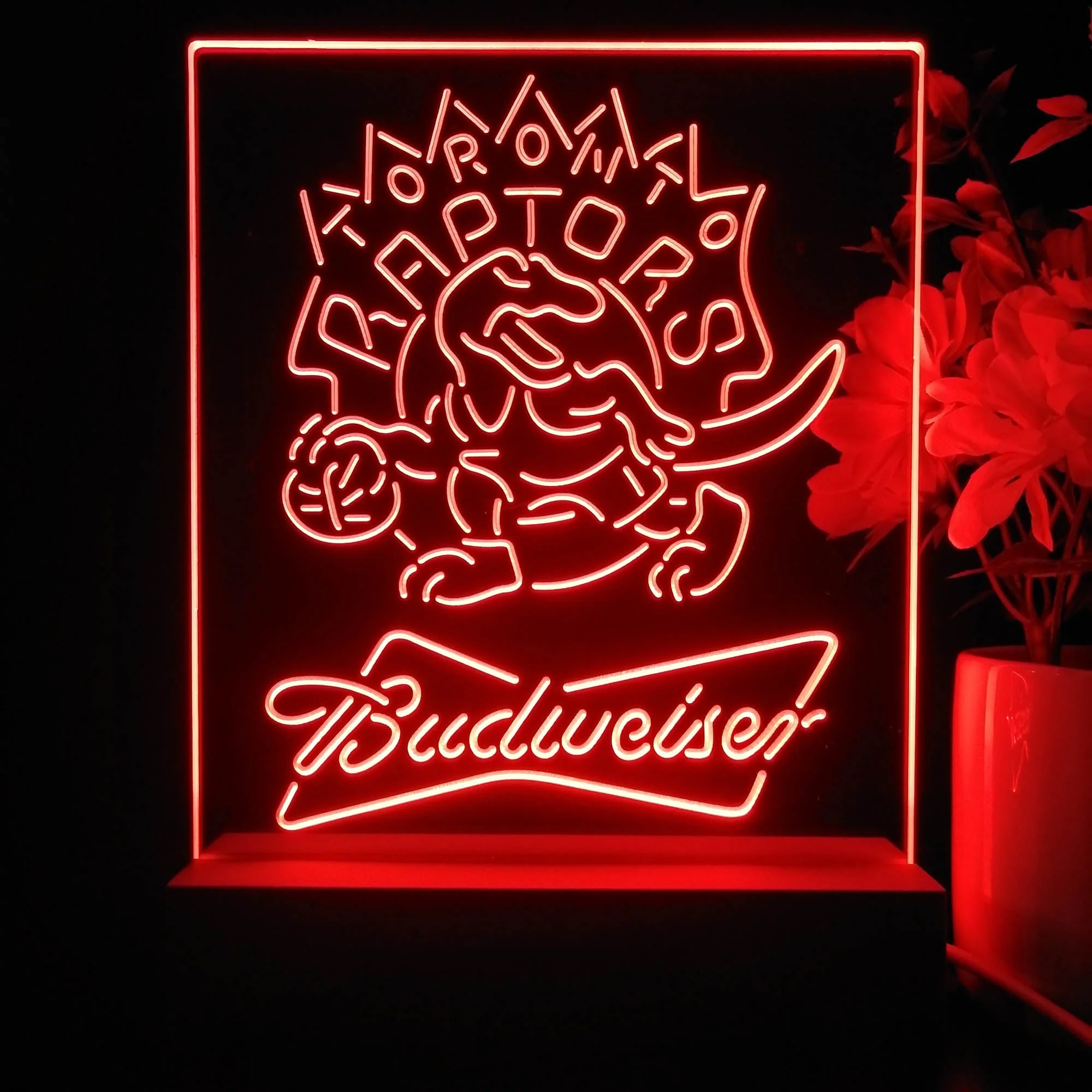 Toronto Raptors Budweiser Neon Sign Pub Bar Lamp