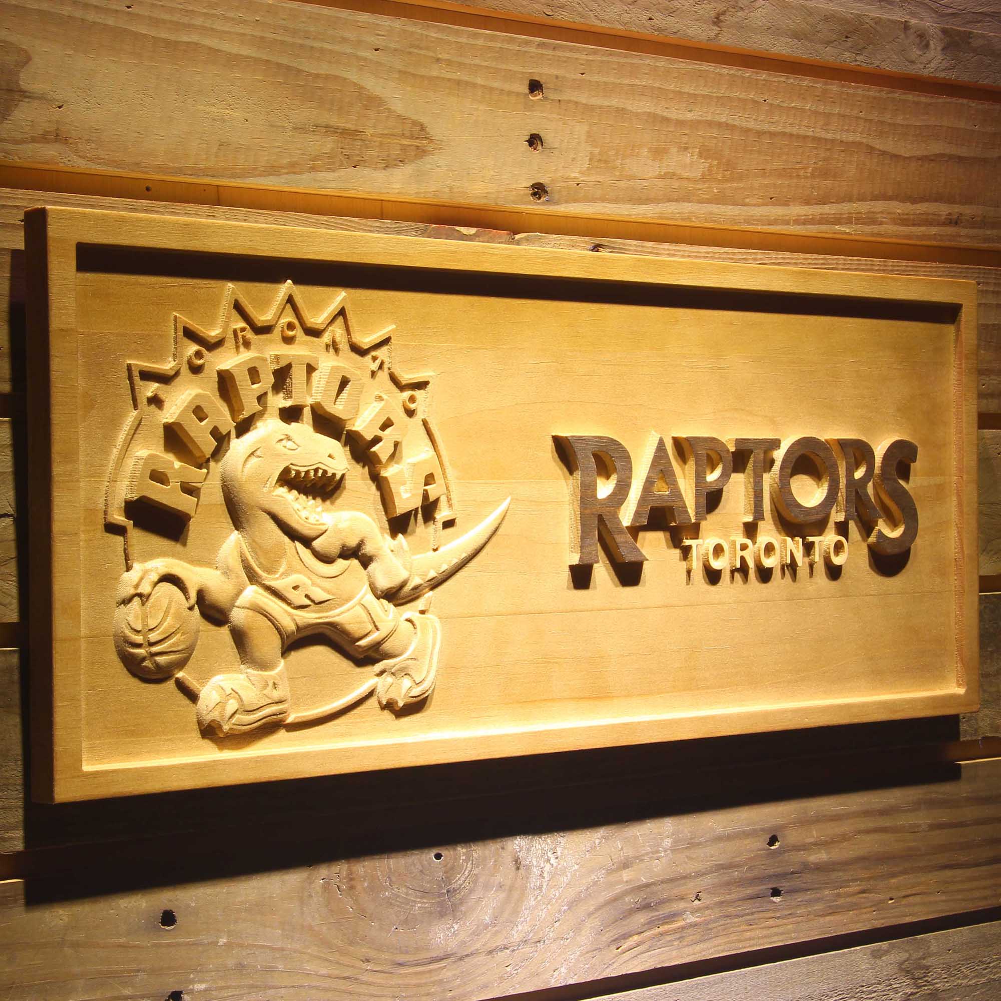 Toronto Raptors  3D Solid Wooden Craving Sign - Image 2