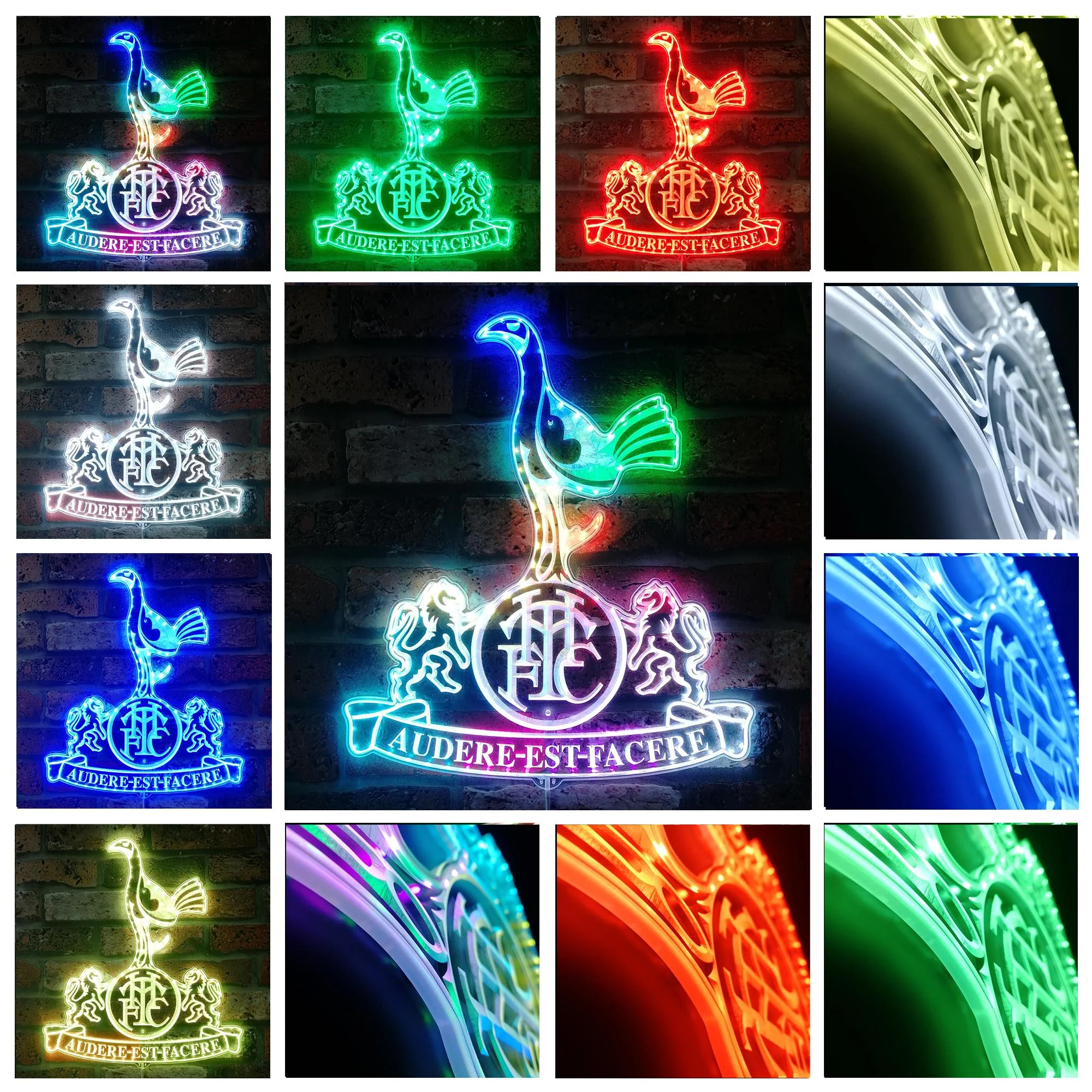Tottenham Hotspur UK Football Neon LED Sign with Dynamic RGB Colors - Image 2