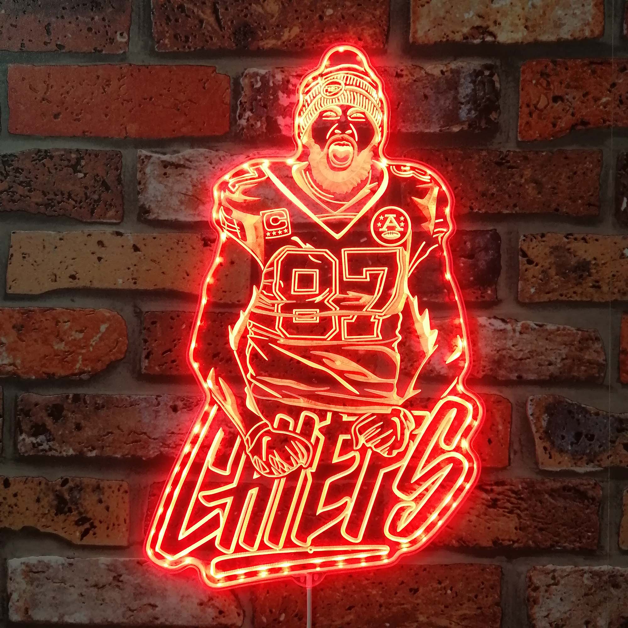 Travis Kelce Kansas City Chiefs Neon LED Sign with Dynamic RGB Colors - Image 3