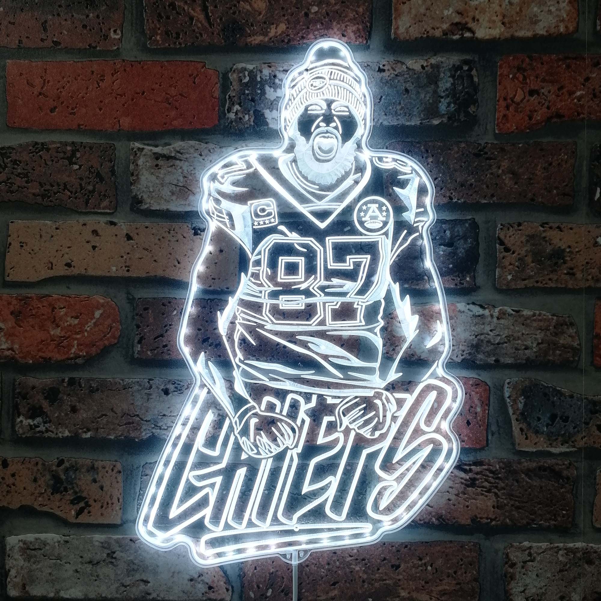 Travis Kelce Kansas City Chiefs Neon LED Sign with Dynamic RGB Colors - Image 5