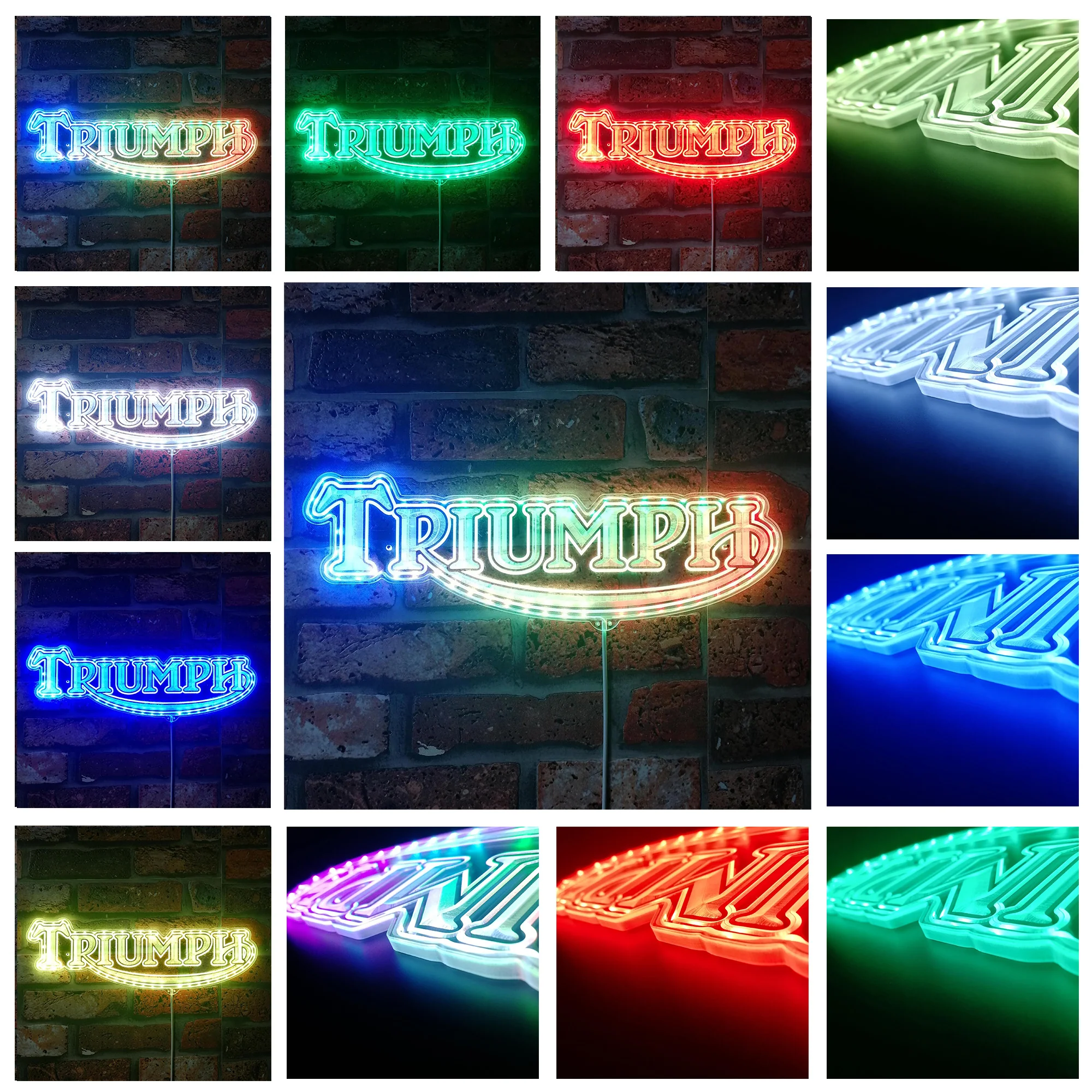 Motorcycles Garage Neon RGB Edge Lit LED Sign - Image 2