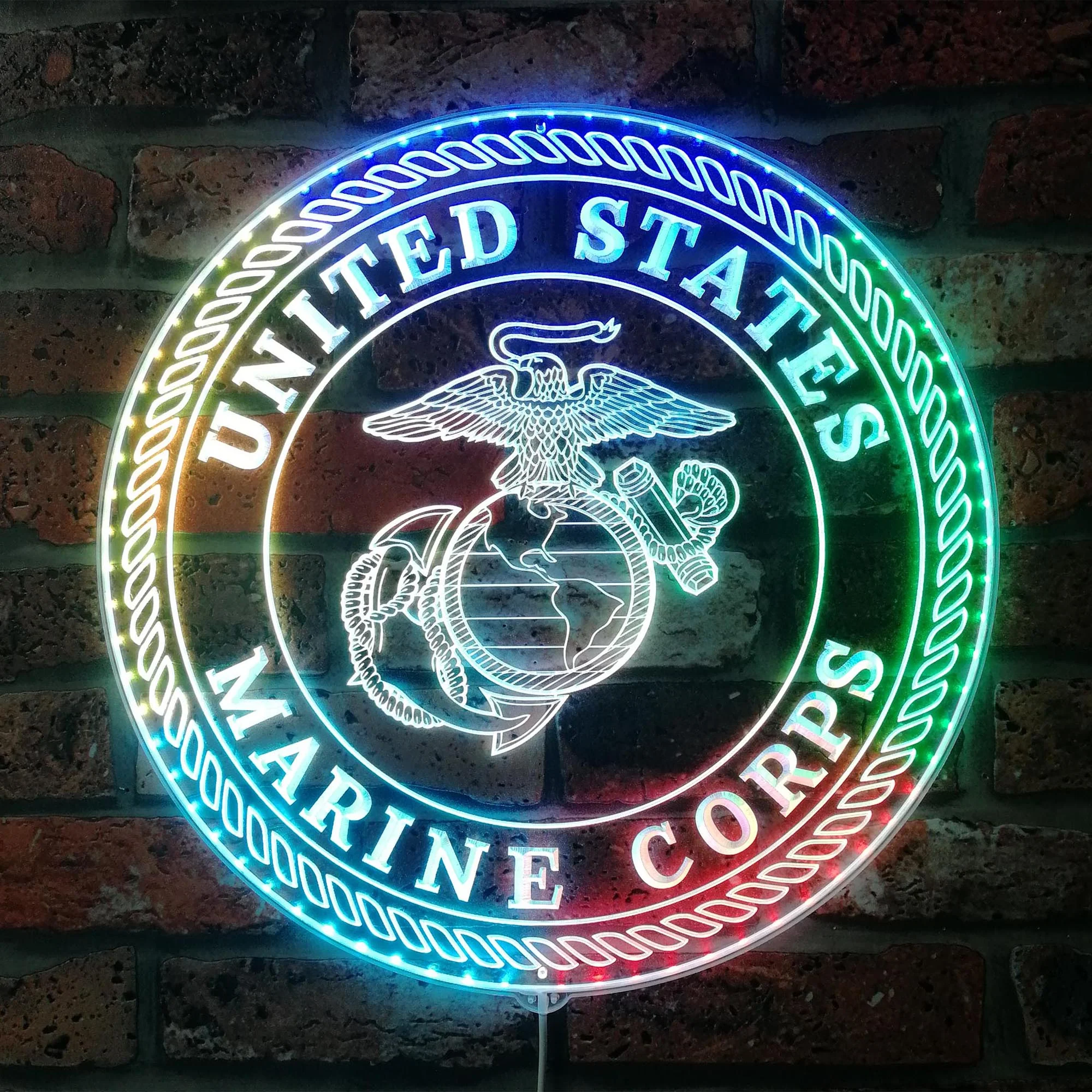 United States Marine Corps Neon LED Sign with Dynamic RGB Colors