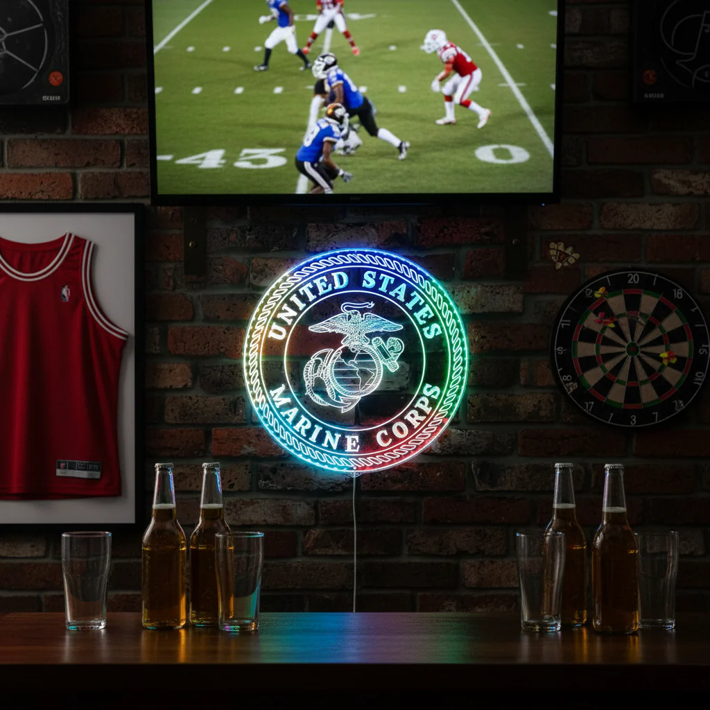 United States Marine Corps Neon LED Sign with Dynamic RGB Colors - Image 8