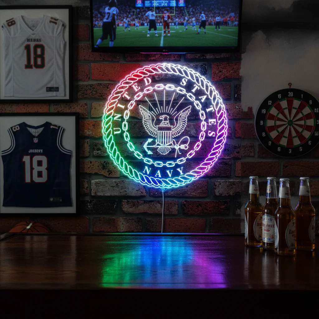 United States Navy Neon LED Sign with Dynamic RGB Colors - Image 8
