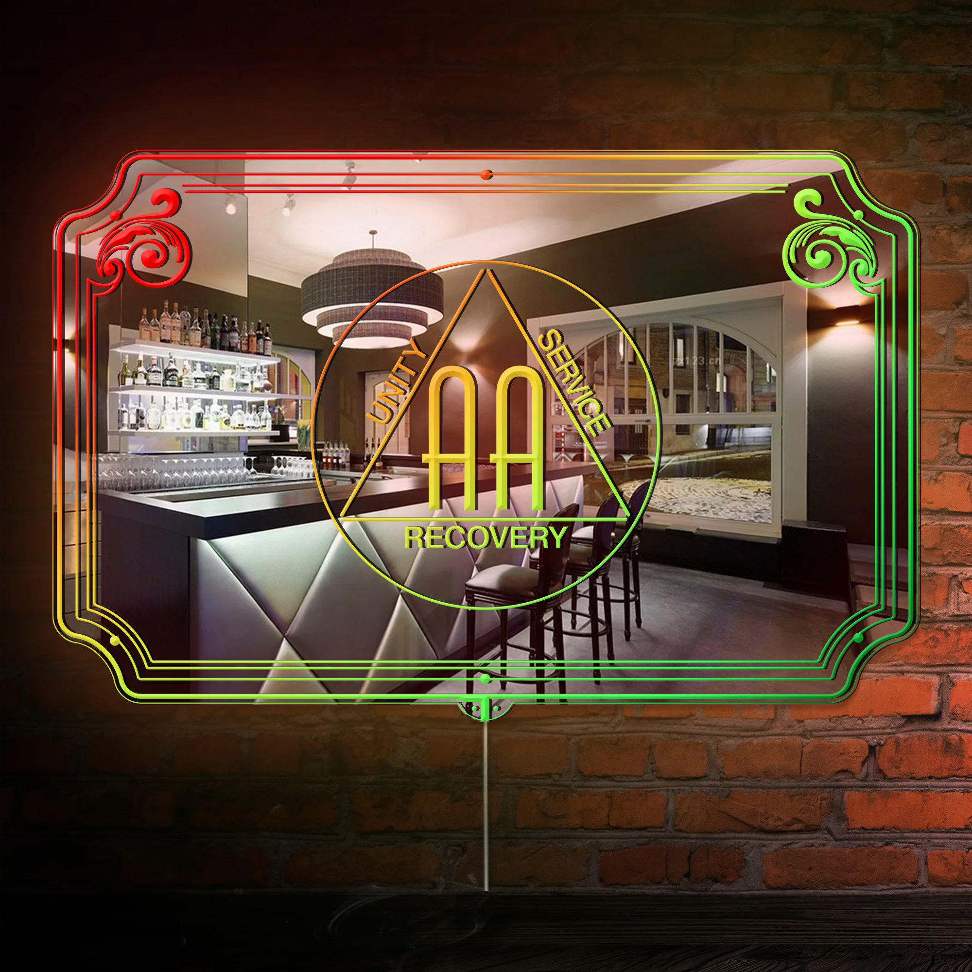 Unity Service Recovery RGB LED Neon Sign with Elegant Mirror Backing - Image 4