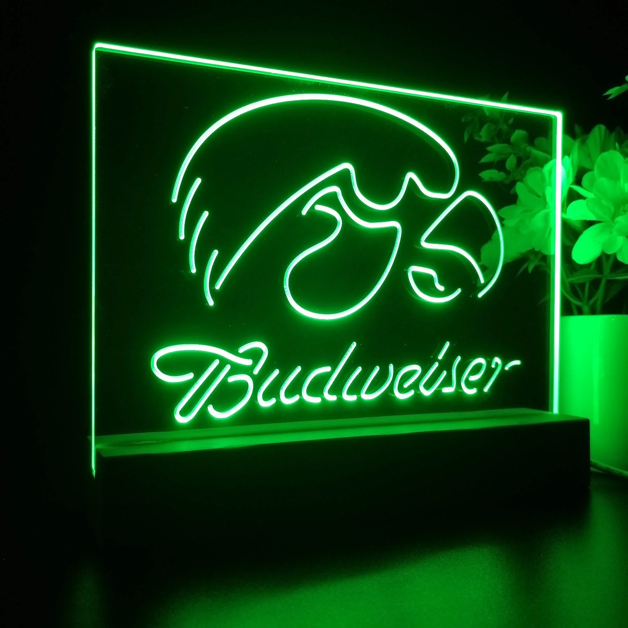 University Of Lowa Budweiser 3D Illusion Night Light Desk Lamp - Image 5
