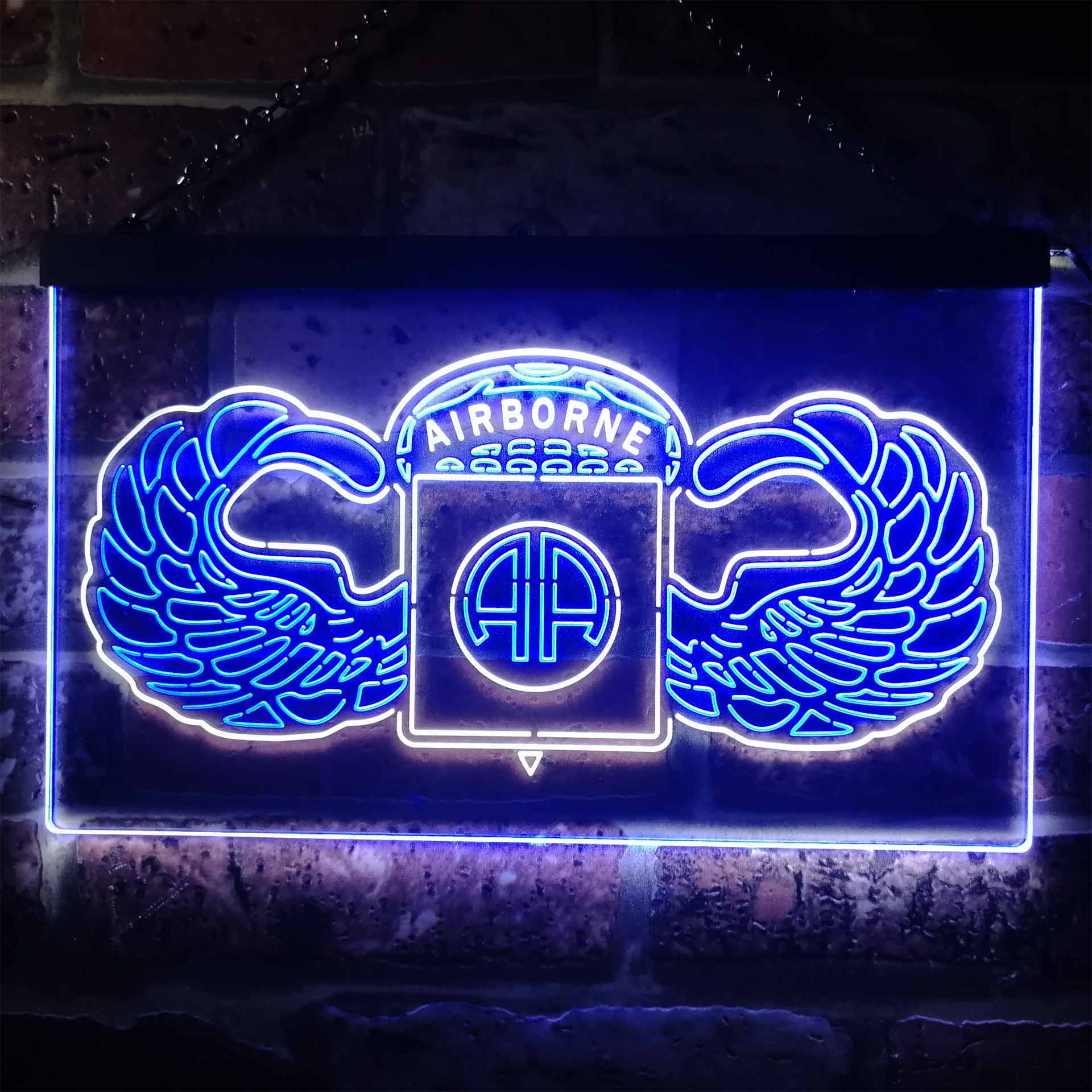 US Army 82nd Airborne Division Wings Neon-Like LED Sign