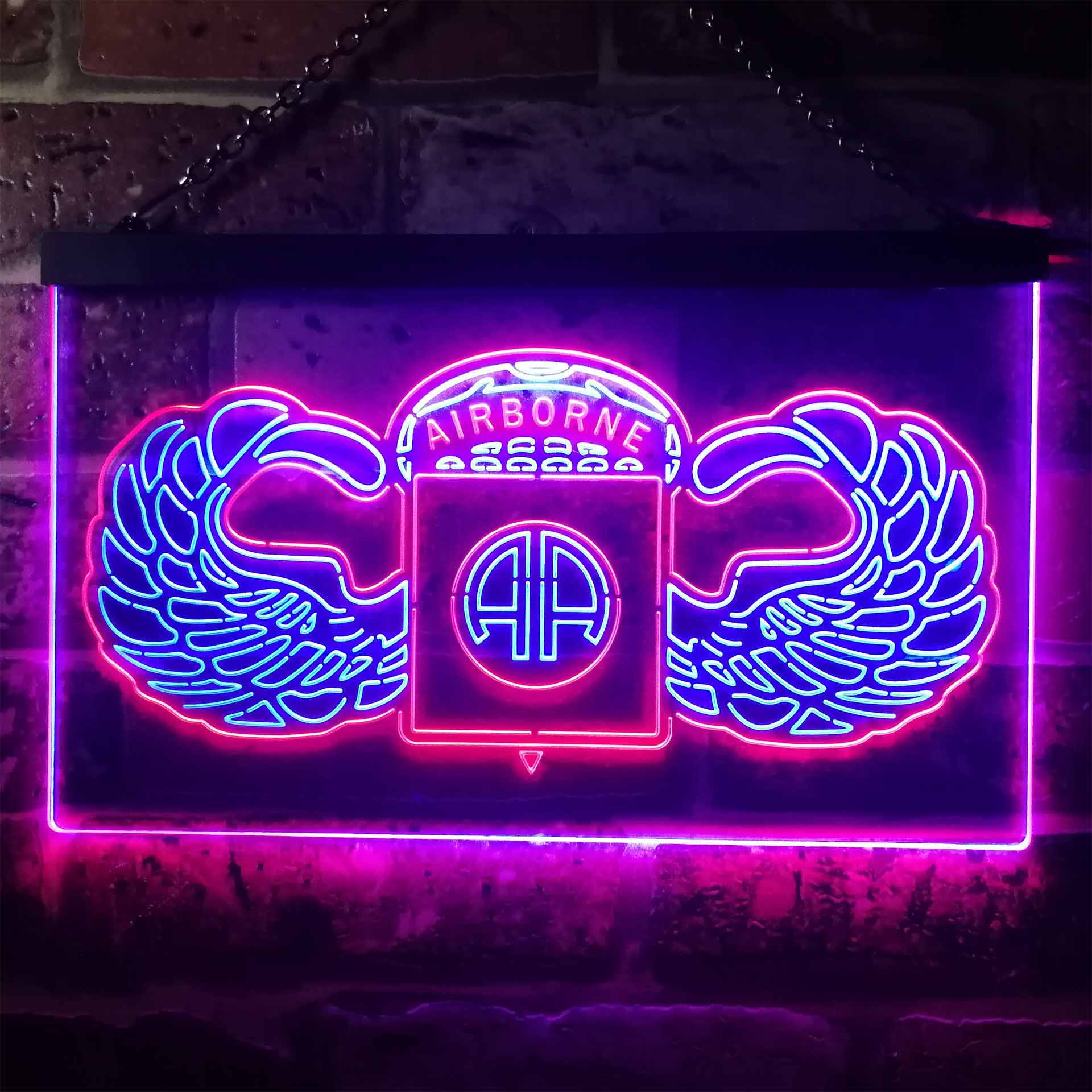 US Army 82nd Airborne Division Wings Neon-Like LED Sign - Image 12
