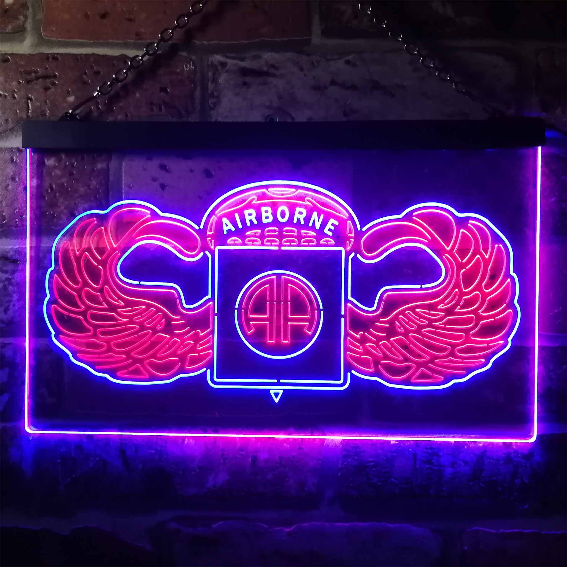 US Army 82nd Airborne Division Wings Neon-Like LED Sign - Image 2
