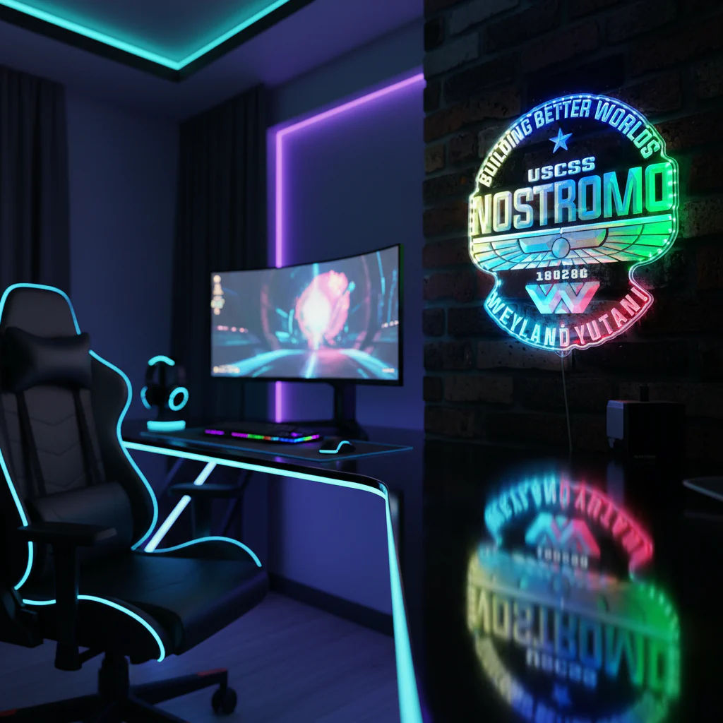 USCSS Nostromo Alien Neon LED Sign with Dynamic RGB Colors - Image 8