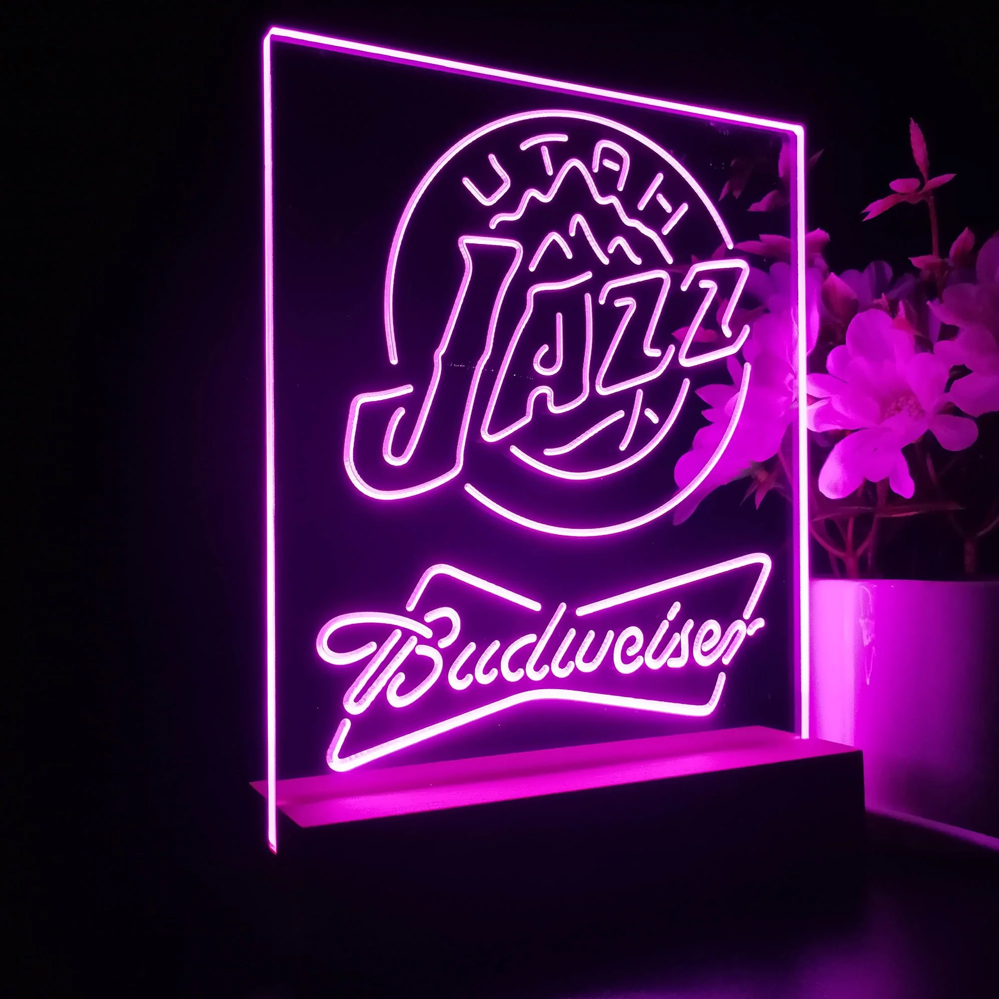 Utah Jazz Budweiser Neon Sign Pub Bar Lamp - Image 6