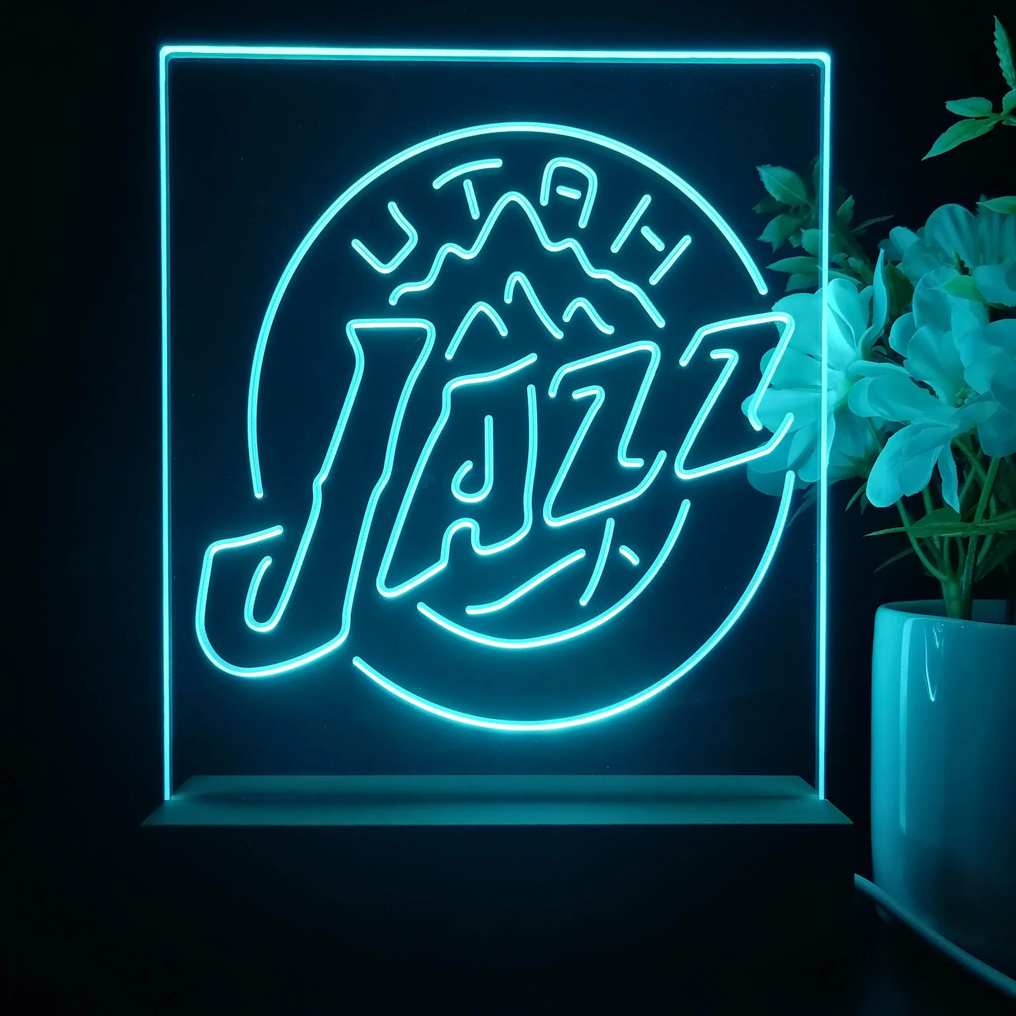 Utah Jazz Neon Sign Table Top Lamp