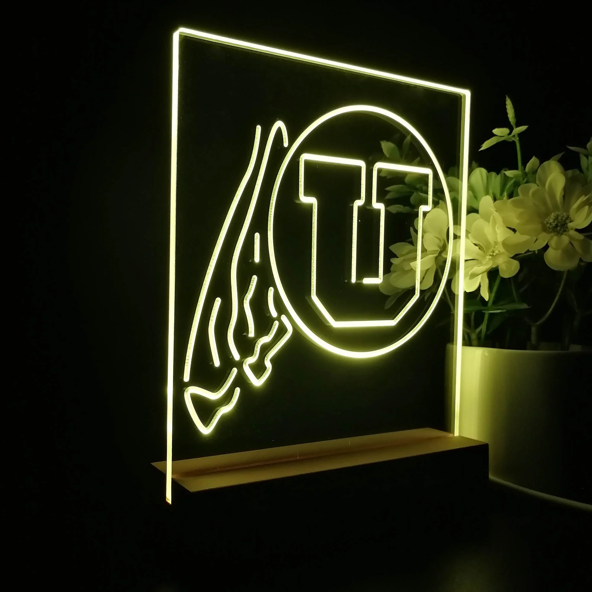 Utah Utes 3D Illusion Night Light Desk Lamp - Image 7