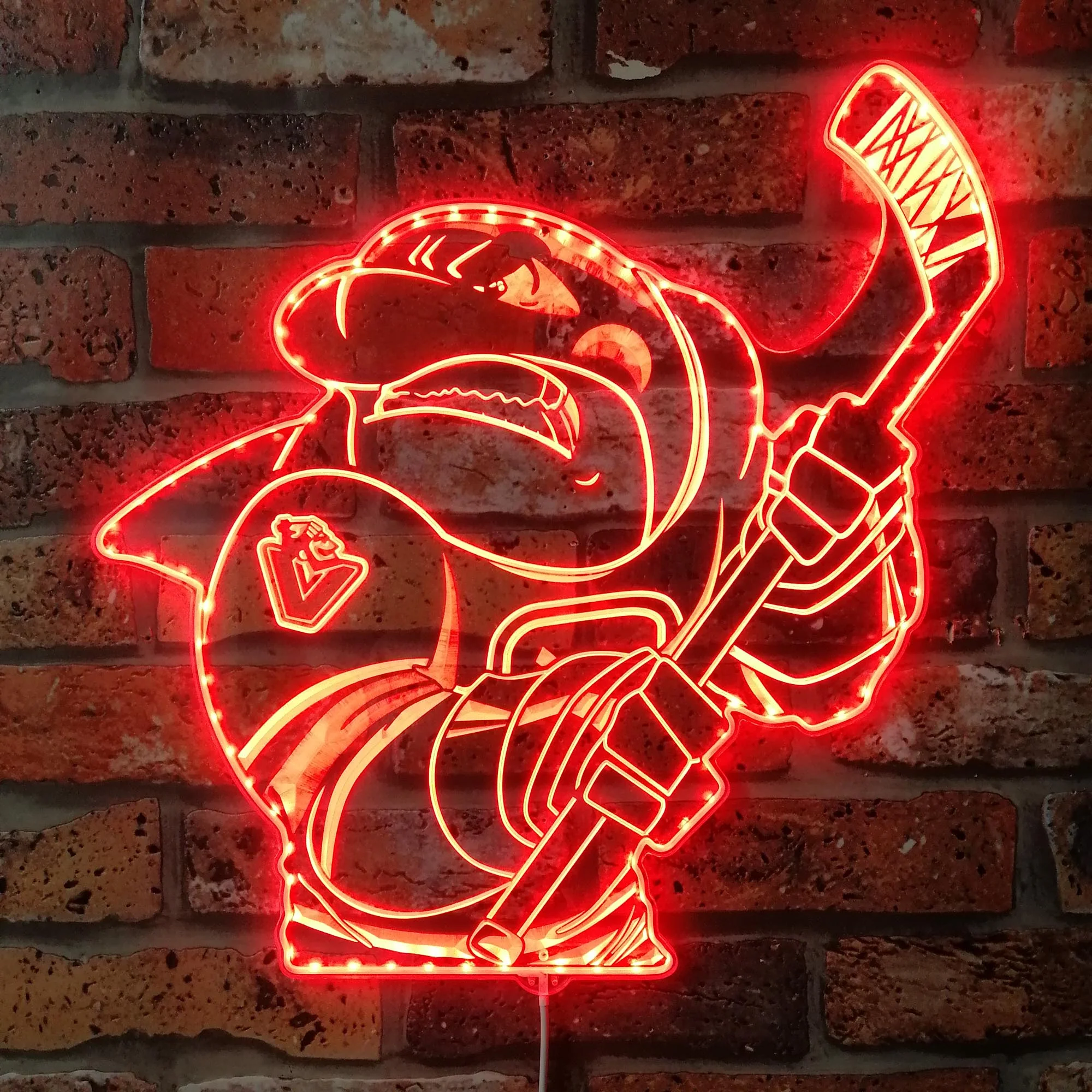 Vancouver Canucks Mascot Neon LED Sign with Dynamic RGB Colors - Image 3
