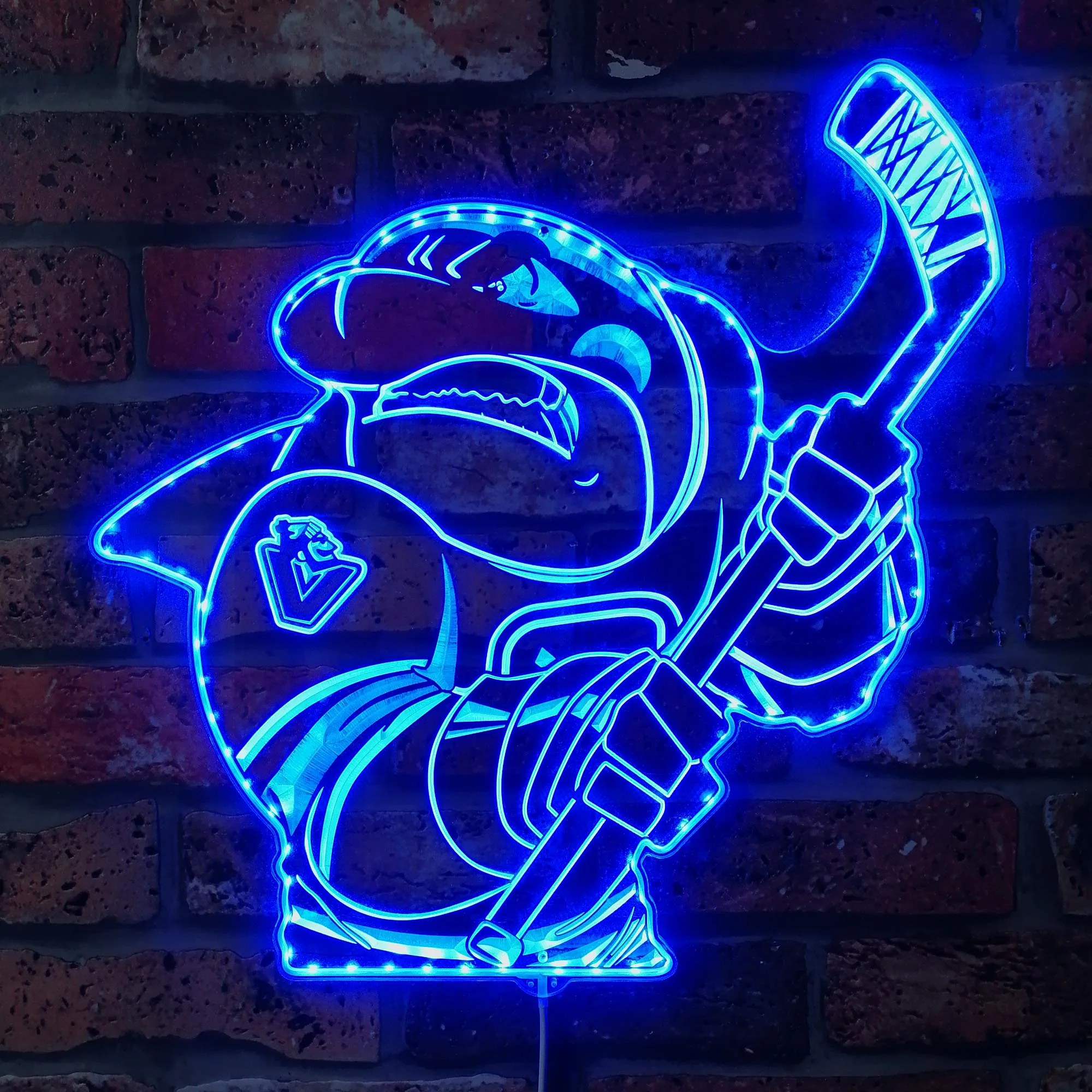 Vancouver Canucks Mascot Neon LED Sign with Dynamic RGB Colors - Image 4
