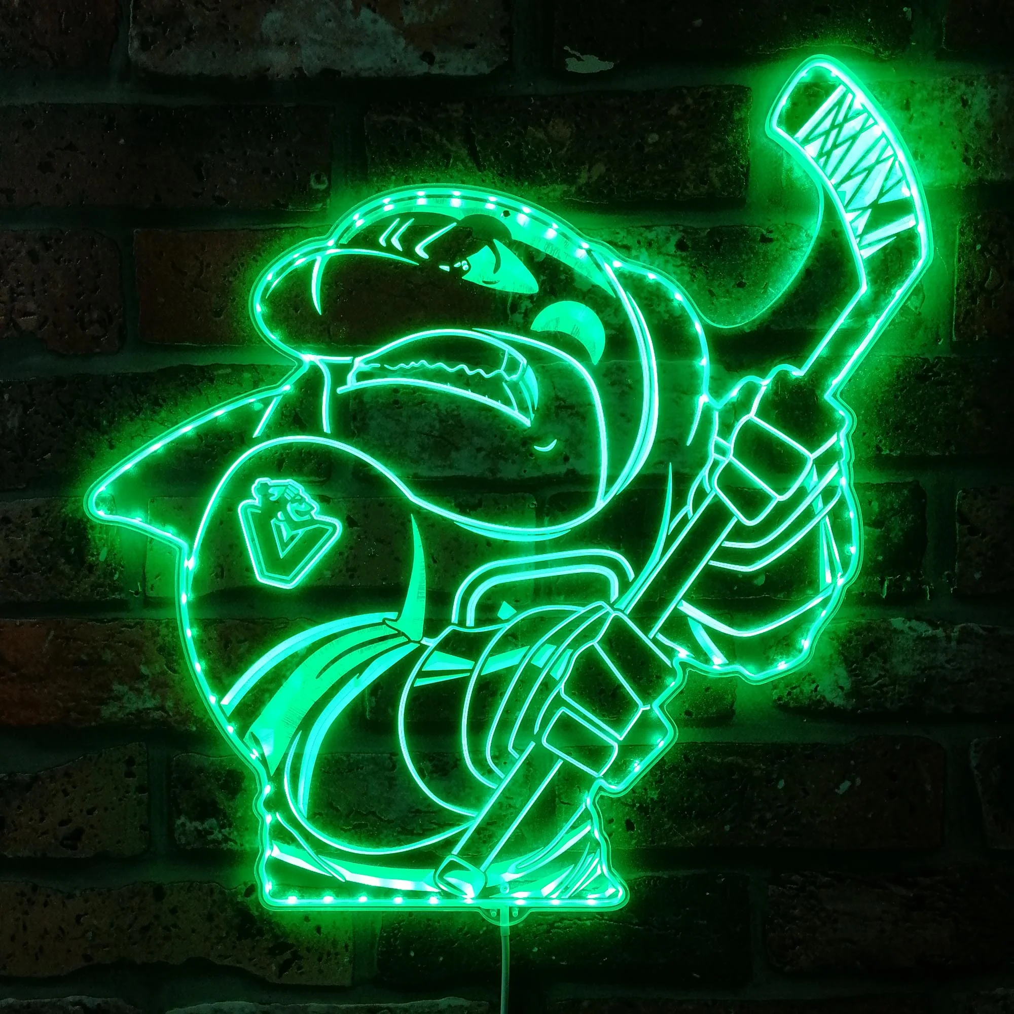 Vancouver Canucks Mascot Neon LED Sign with Dynamic RGB Colors - Image 6
