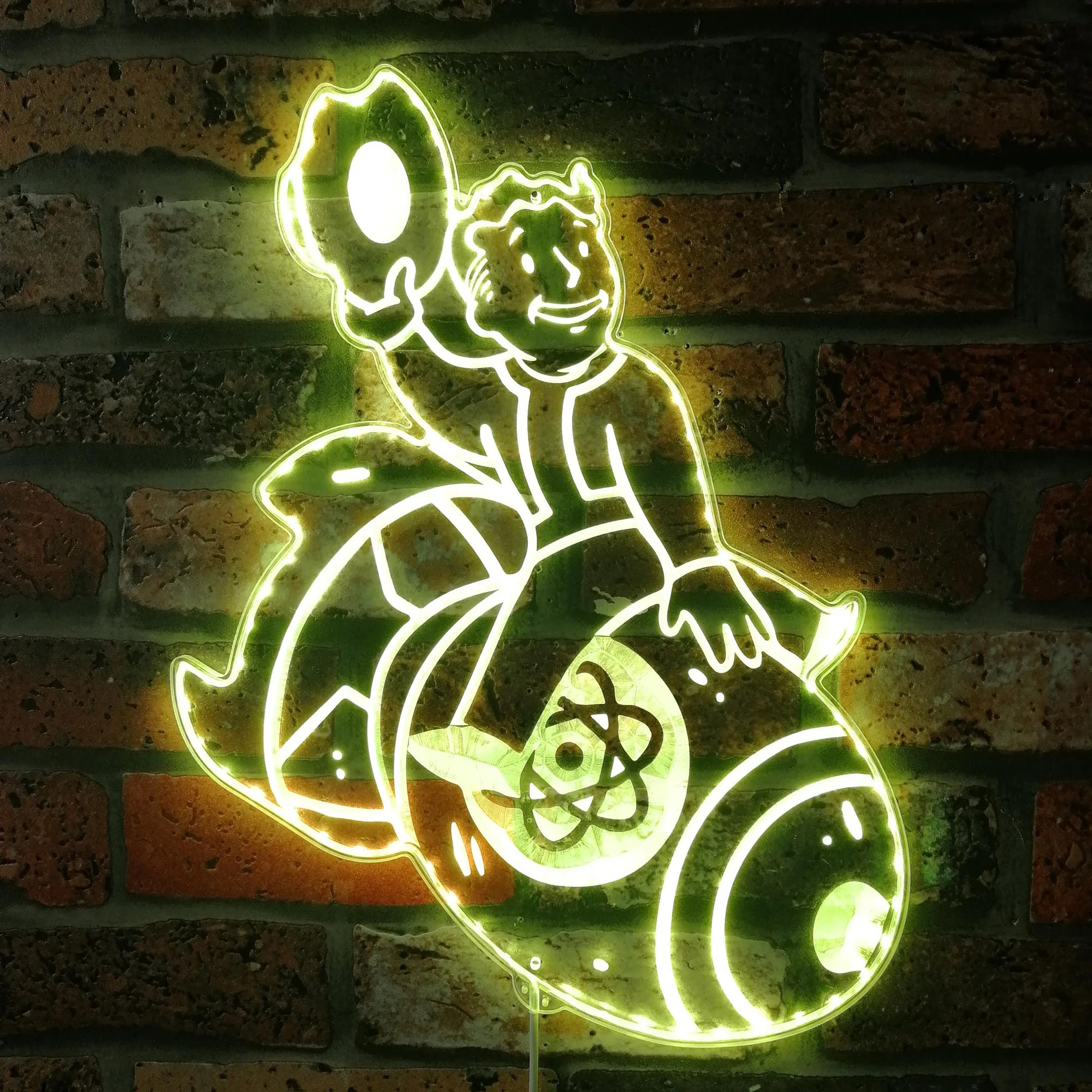 Vault Boy Nuclear Bomb Fallout Game Room RGB Edge Lit LED Sign - Image 7
