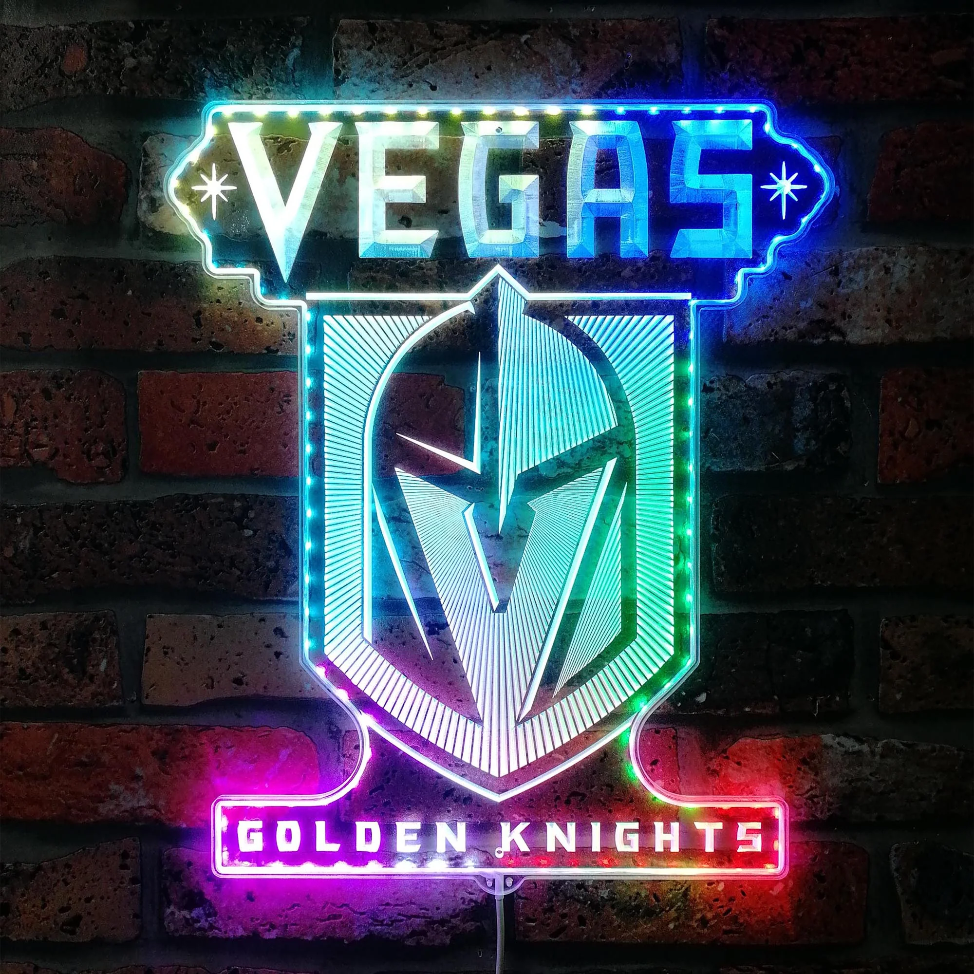 Vegas Golden Knights Neon LED Sign with Dynamic RGB Colors