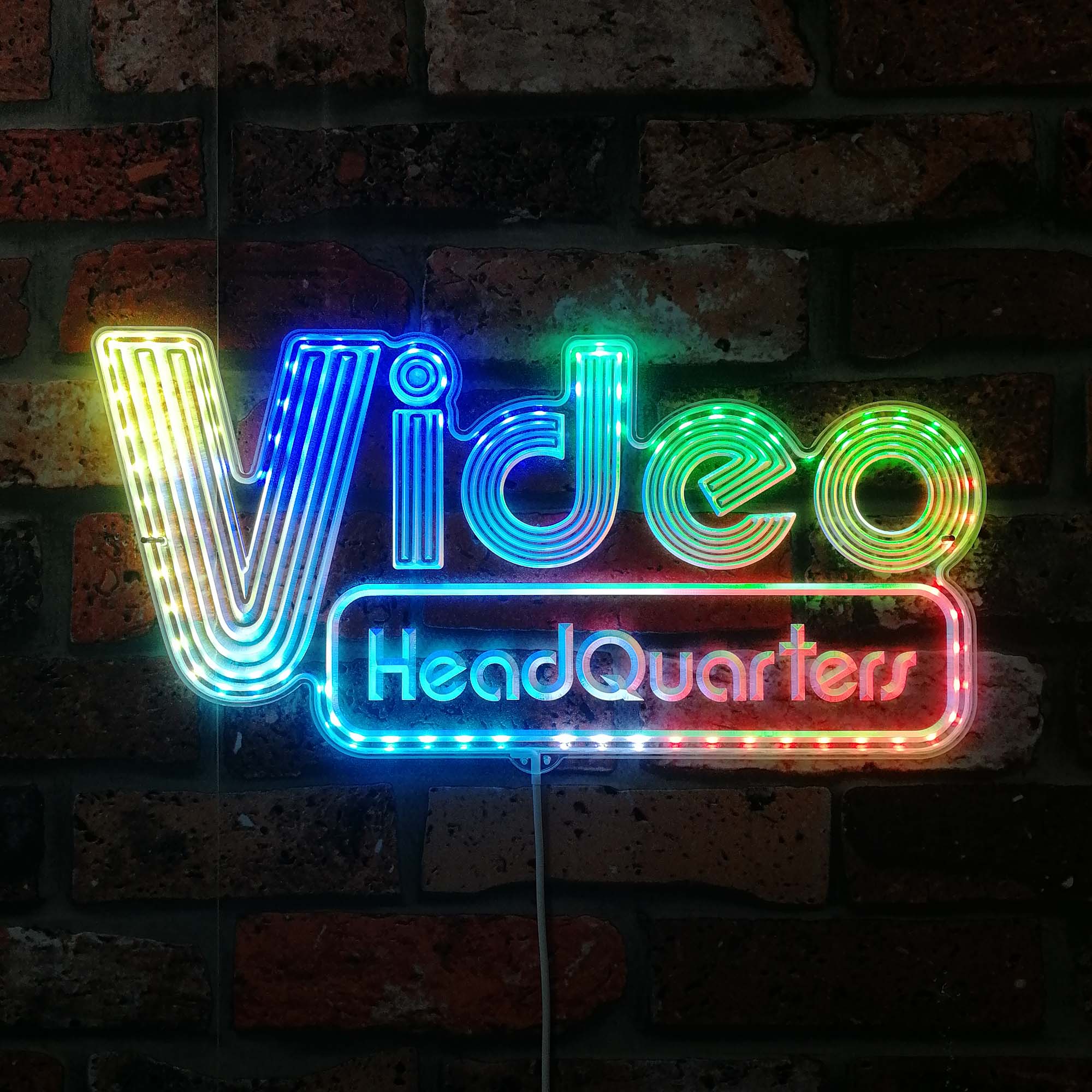 Video Headquarter Neon LED Sign with Dynamic RGB Colors