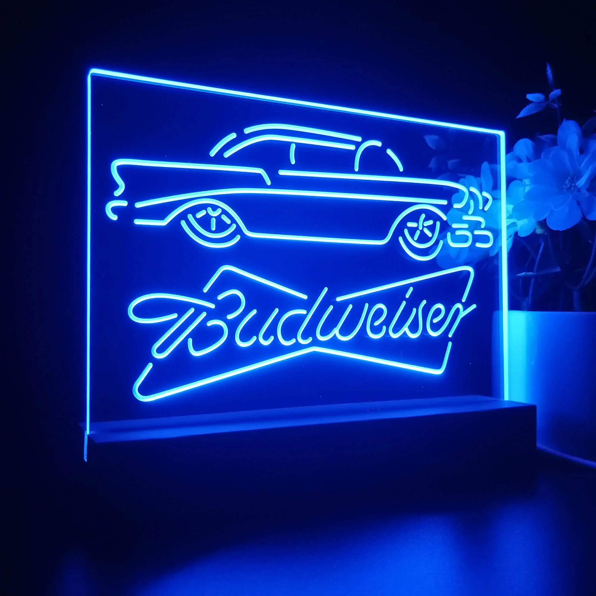 Vintage Car Auto Budweiser 3D Illusion Night Light Desk Lamp - Image 6