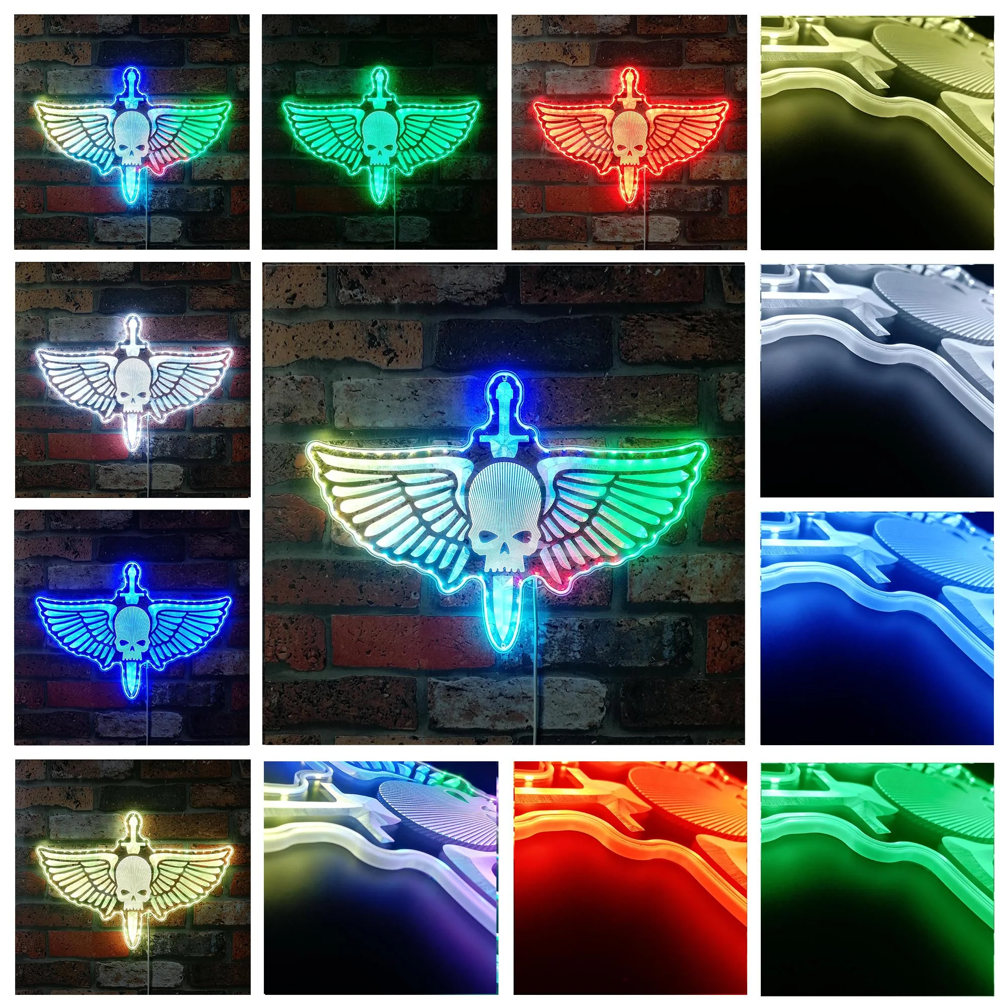Space Marine Neon LED Sign with Dynamic RGB Colors - Image 2
