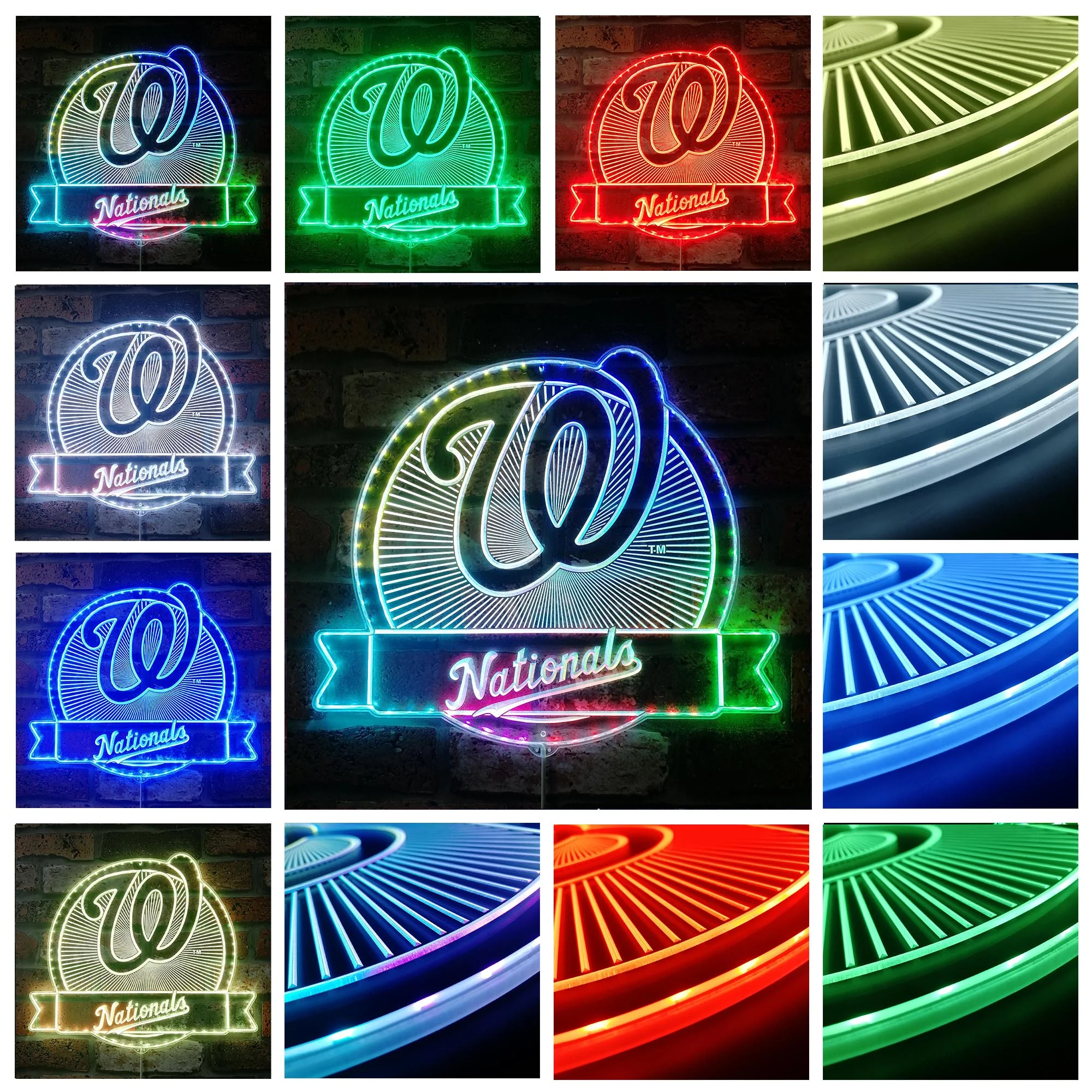 Washington Nationals Neon LED Sign with Dynamic RGB Colors - Image 2