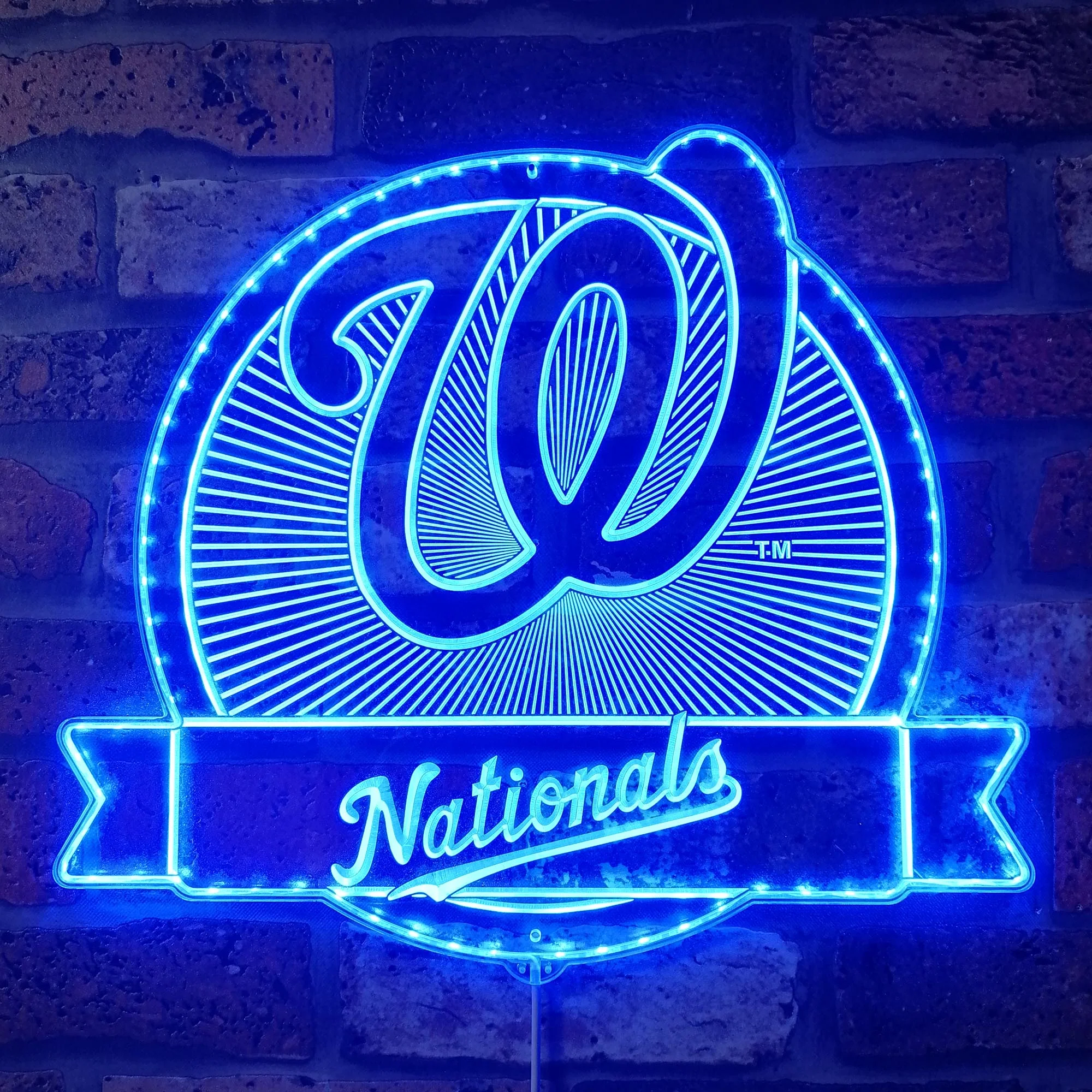 Washington Nationals Neon LED Sign with Dynamic RGB Colors - Image 4