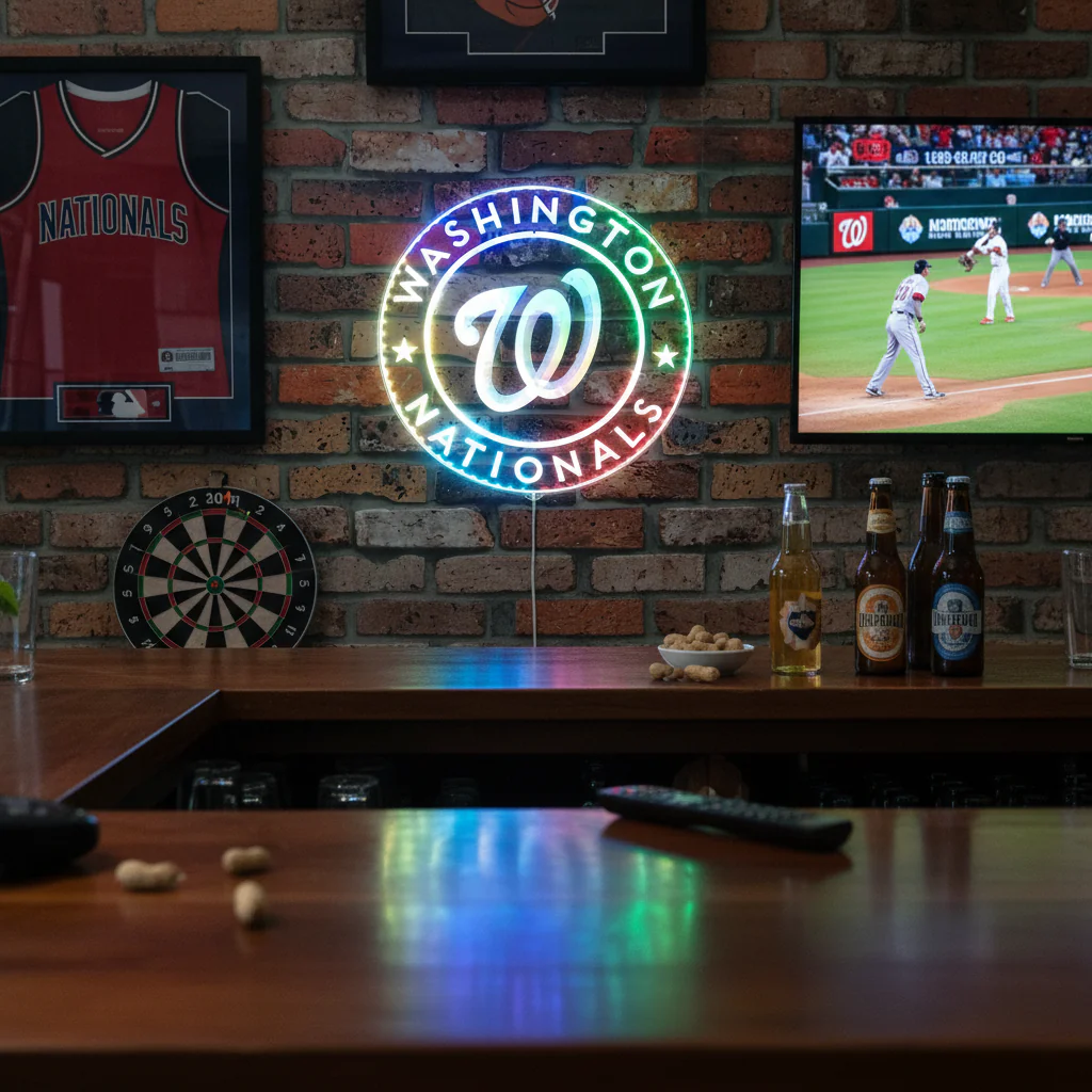 Washington Nationals Neon LED Sign with Dynamic RGB Colors - Image 8