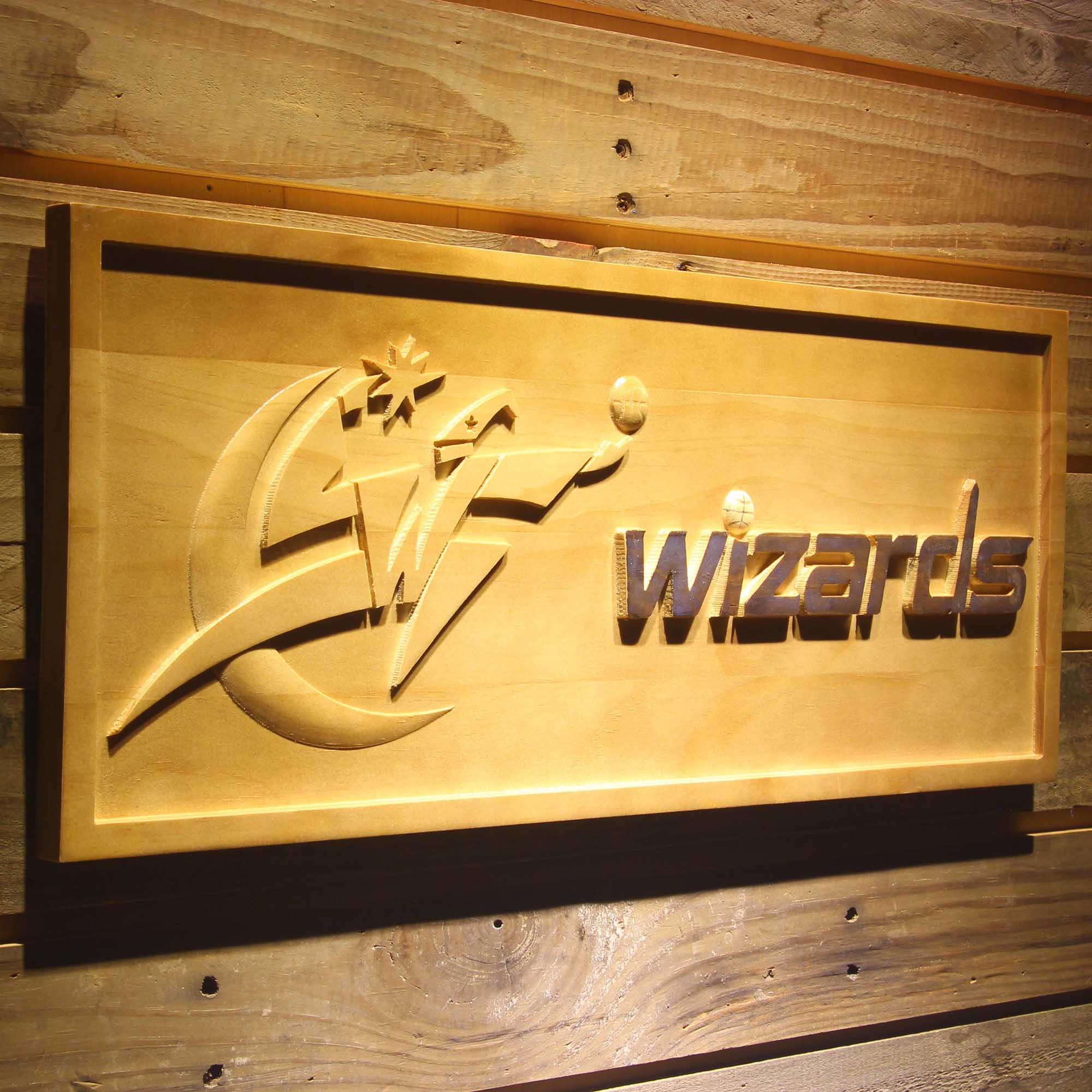 Washington Wizards 3D Solid Wooden Craving Sign - Image 2