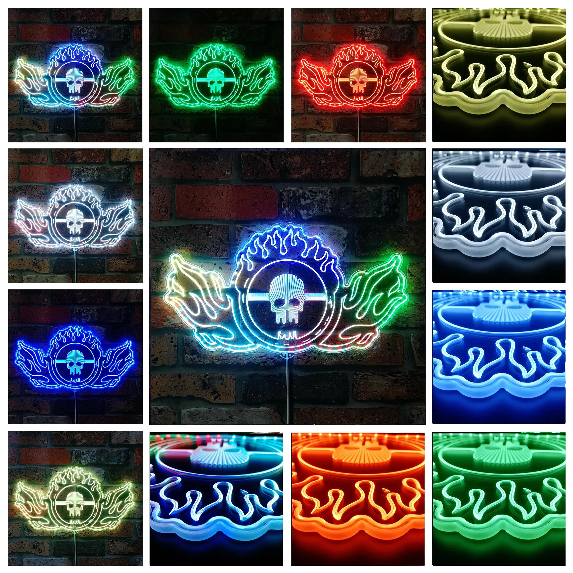 Wasteland Mad Max Skull Neon LED Sign with Dynamic RGB Colors - Image 2