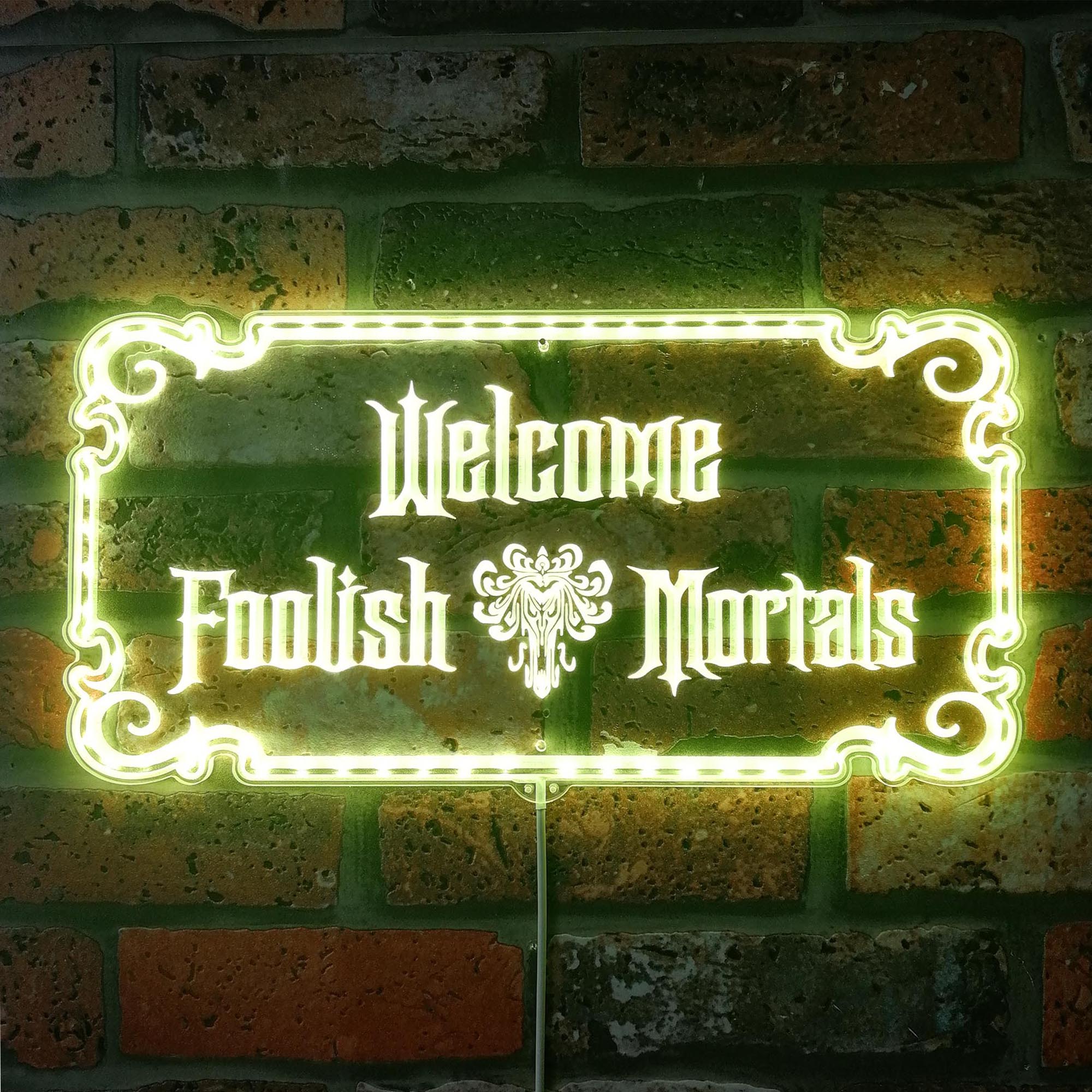 Welcome Foolish Mortals Neon LED Sign with Dynamic RGB Colors - Image 7