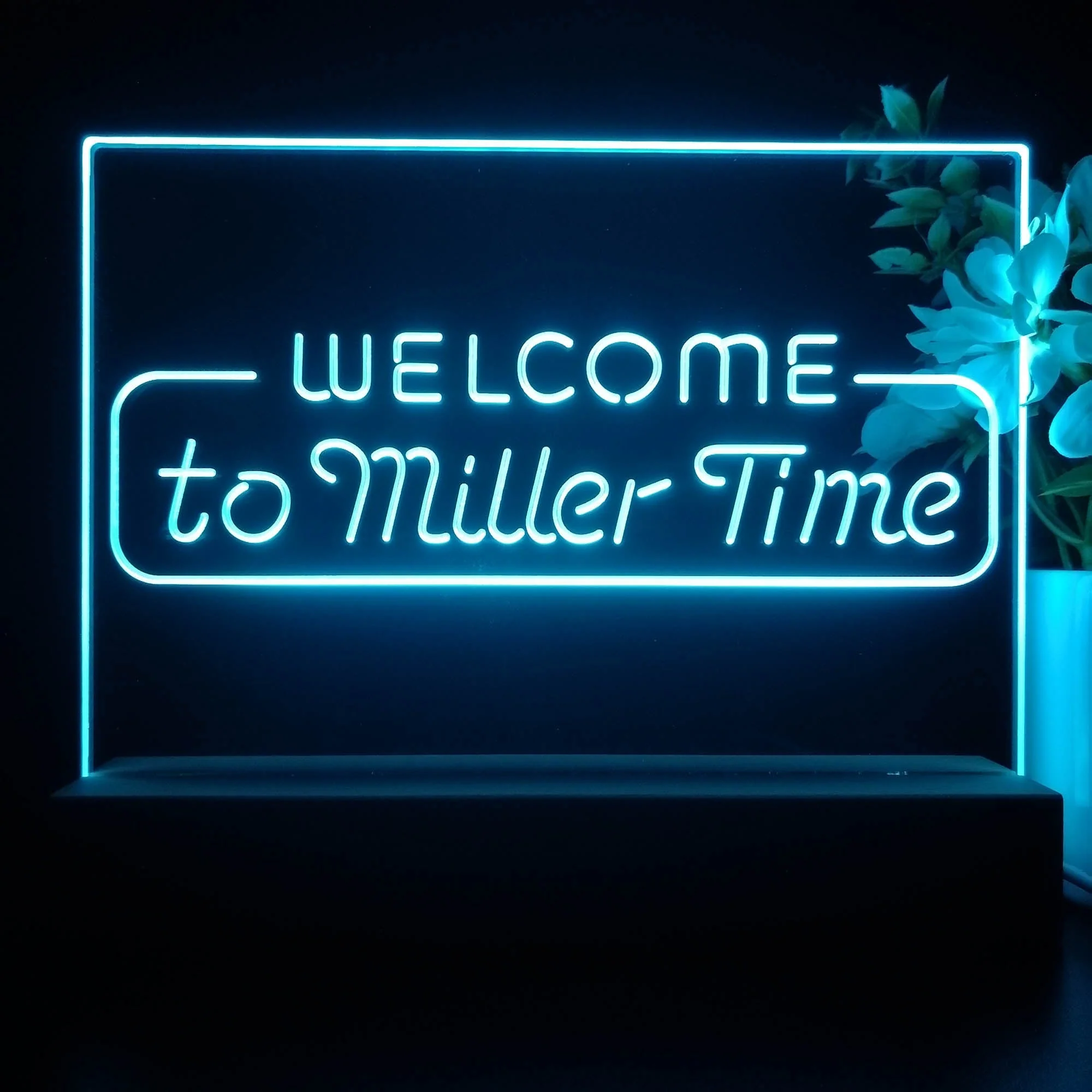 Welcome Miller Time Bar Neon Sign Pub Bar Lamp - Image 2