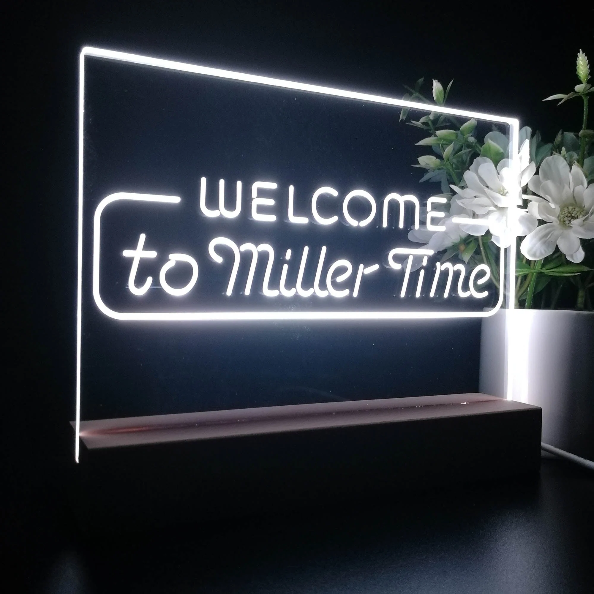 Welcome Miller Time Bar Neon Sign Pub Bar Lamp - Image 5