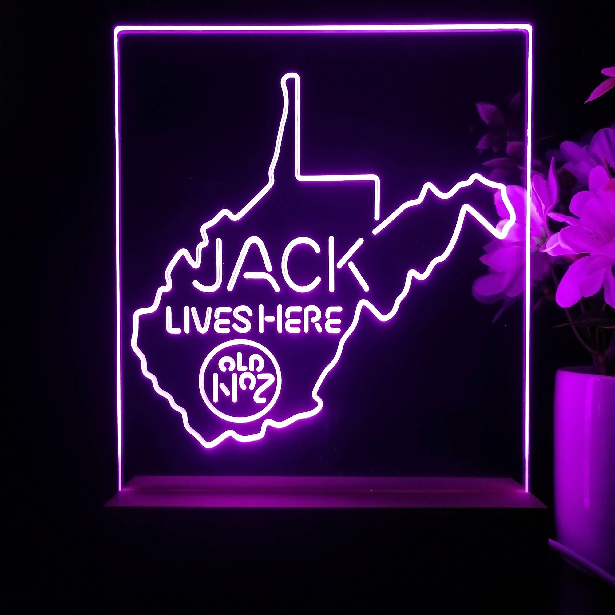 West Viginia Jack Lives Here 3D Illusion Night Light Desk Lamp - Image 4