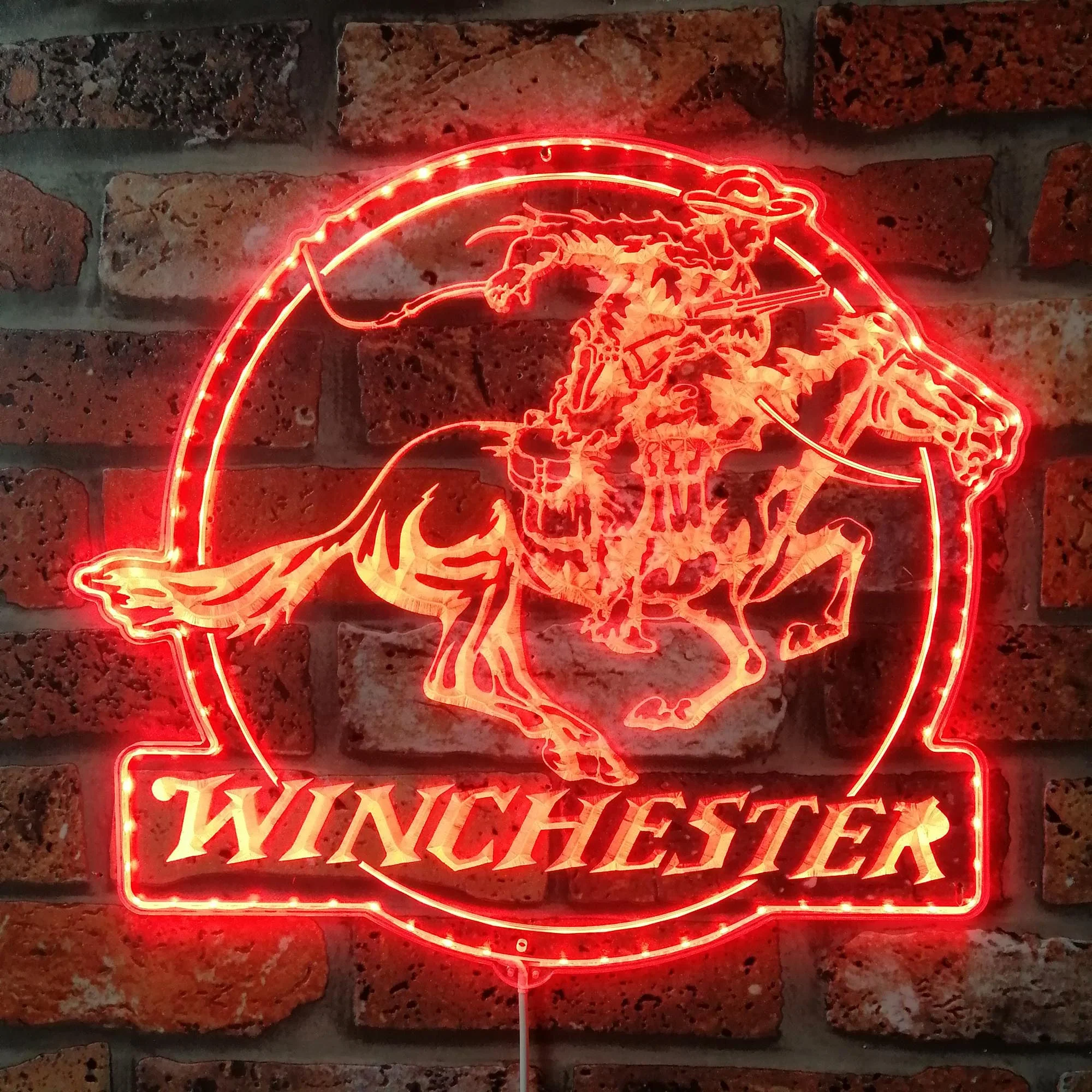 Winchester Logo Cowboys Neon LED Sign with Dynamic RGB Colors - Image 3