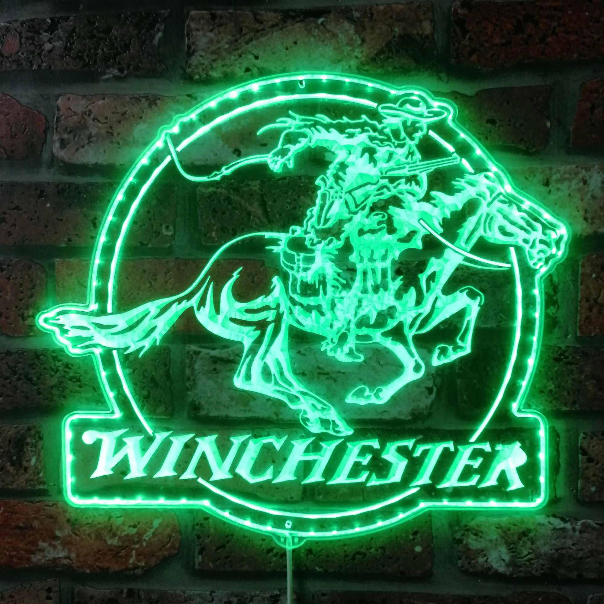 Winchester Logo Cowboys Neon LED Sign with Dynamic RGB Colors - Image 6