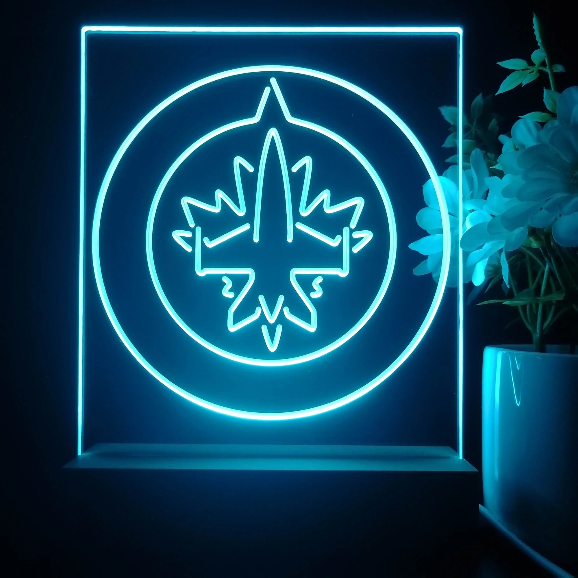 Winnipeg Jets 3D Illusion Night Light Desk Lamp - Image 3