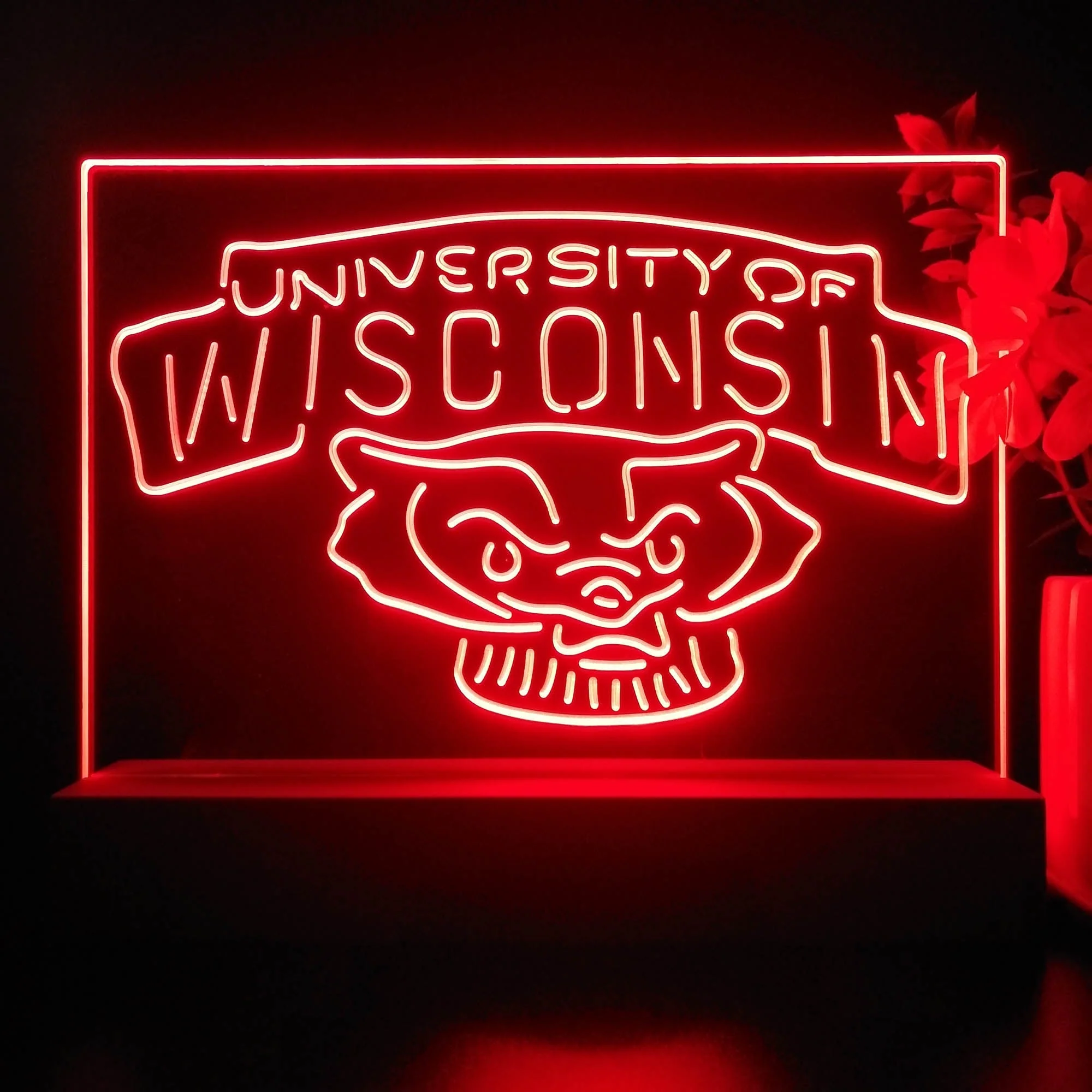 Wisconsin Badgers 3D Illusion Night Light Desk Lamp - Image 2