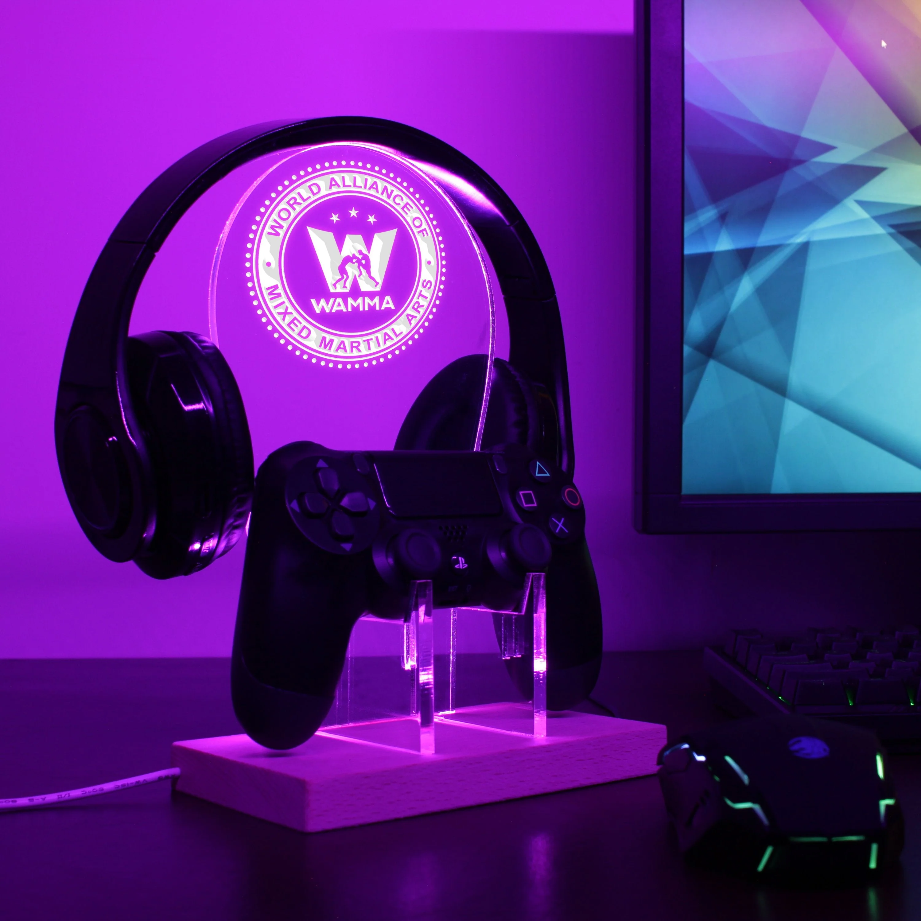 World Alliance of Mixed Martial Arts LED Gaming Headset Controller Stand - Image 4